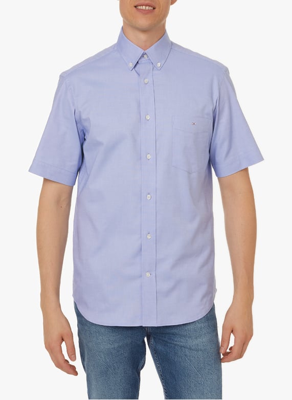 Chemise à manches courtes en coton Bleu Eden park Homme