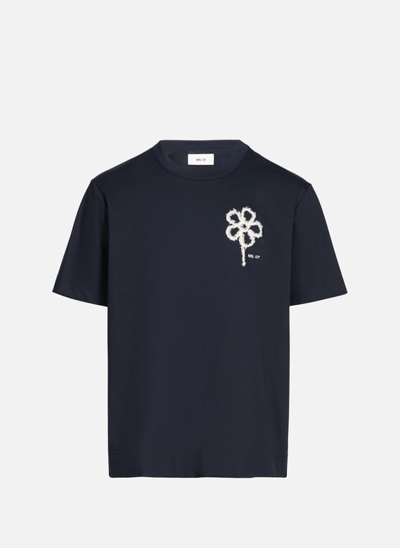 T-shirt en coton Pedro Bleu by NN.07 NN.07 T-shirt en coton Pedro Bleu