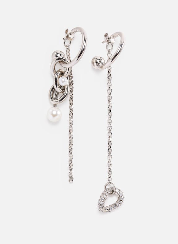 Boucles d'oreilles à perles Abel Argent by JUSTINE CLENQUET JUSTINE CLENQUET Boucles d'oreilles à perles Abel Argent