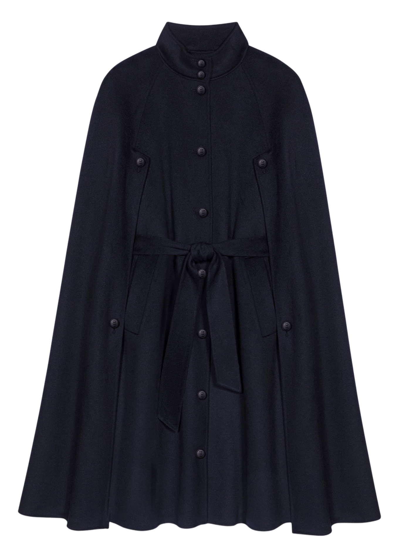 Cape col montant en laine MAJE Bleu