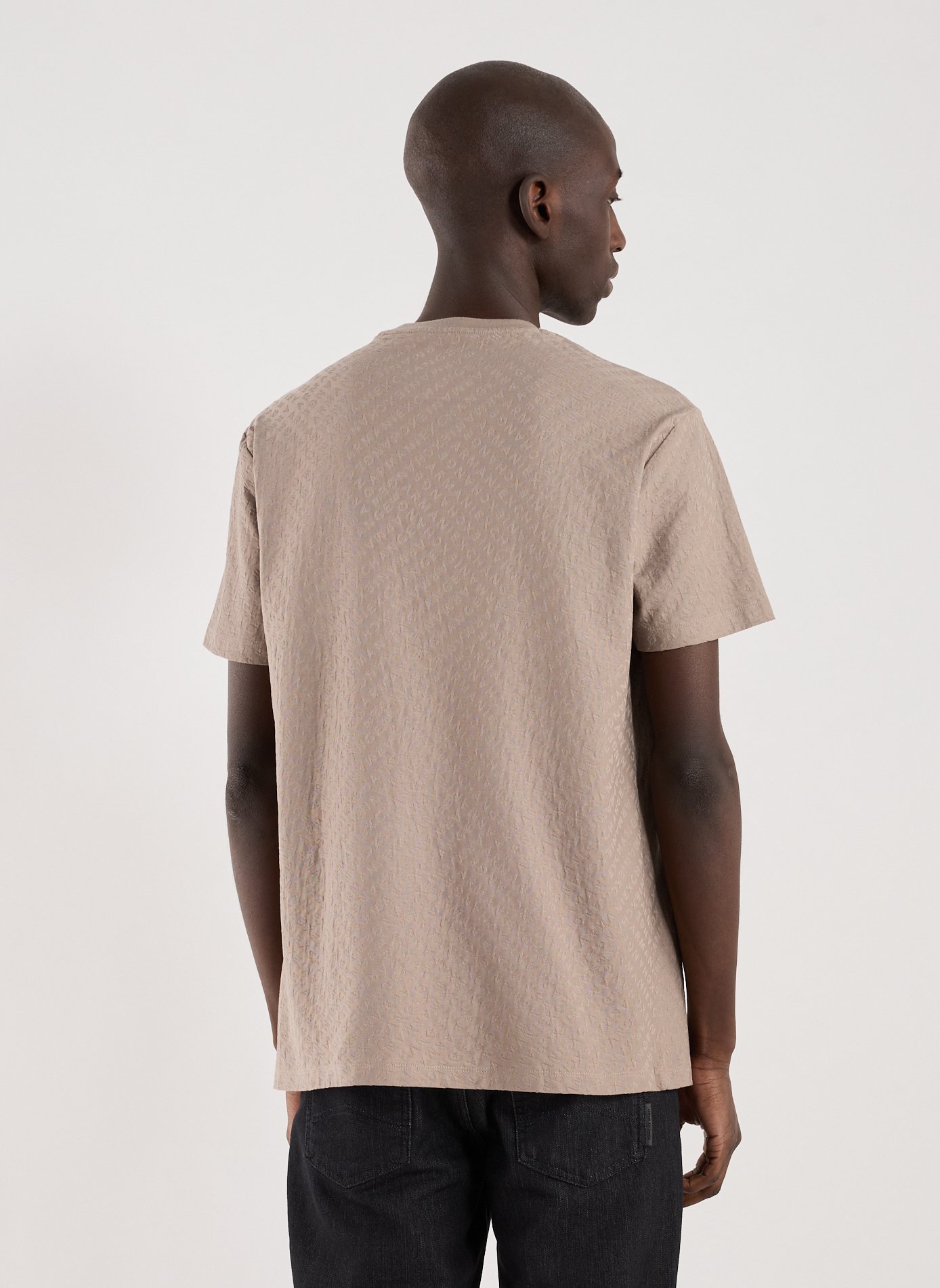 Jacquard straight t-shirt ARMANI EXCHANGE Brown