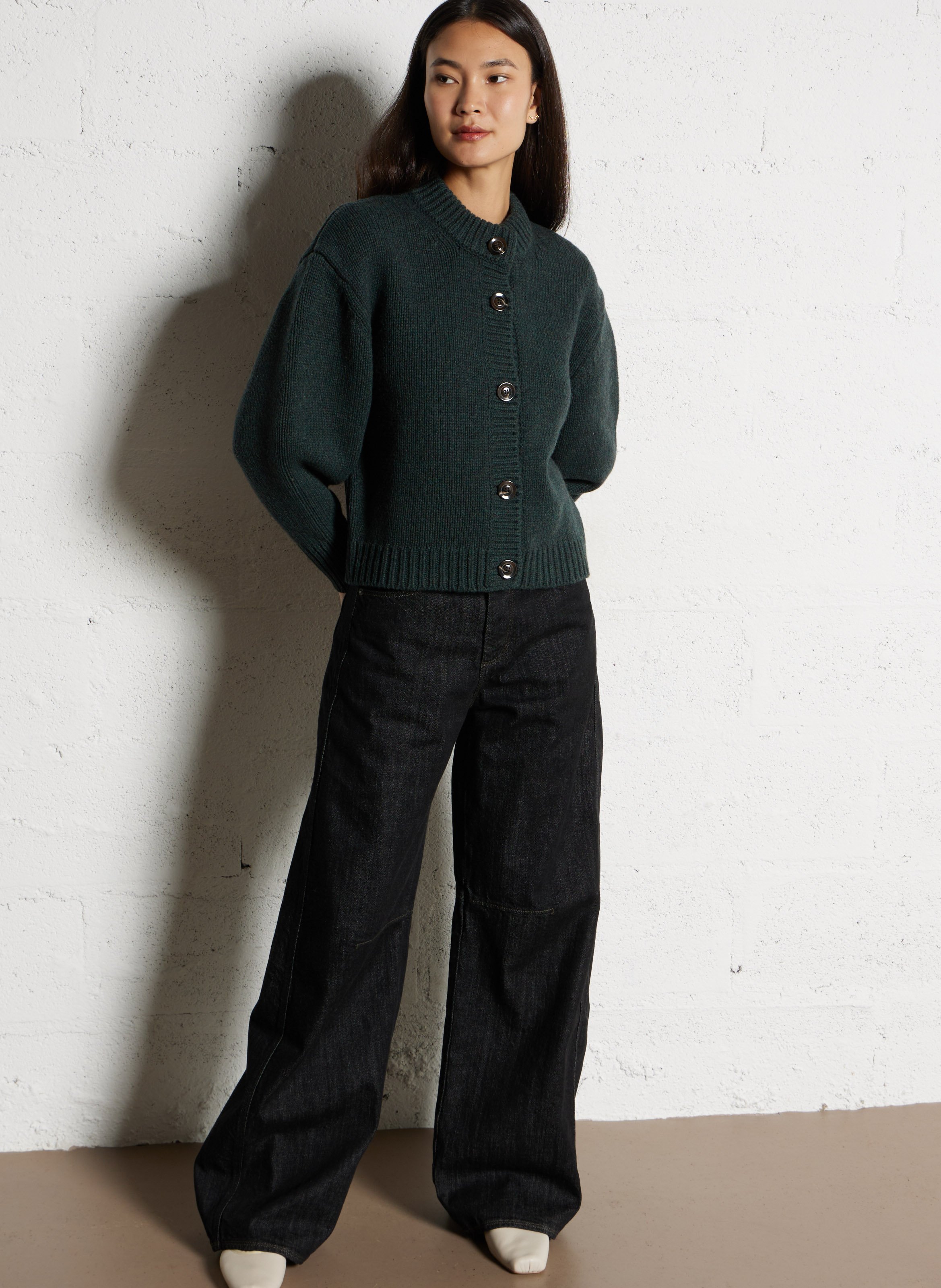 Cardigan col rond en laine leonard SOEUR Vert