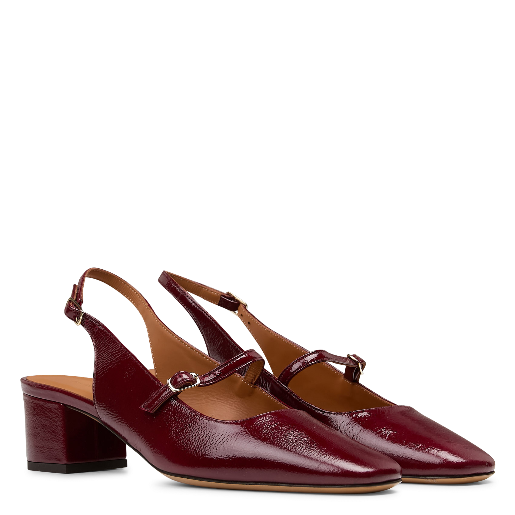 Babies en cuir vernis n°424 RIVECOUR Rouge