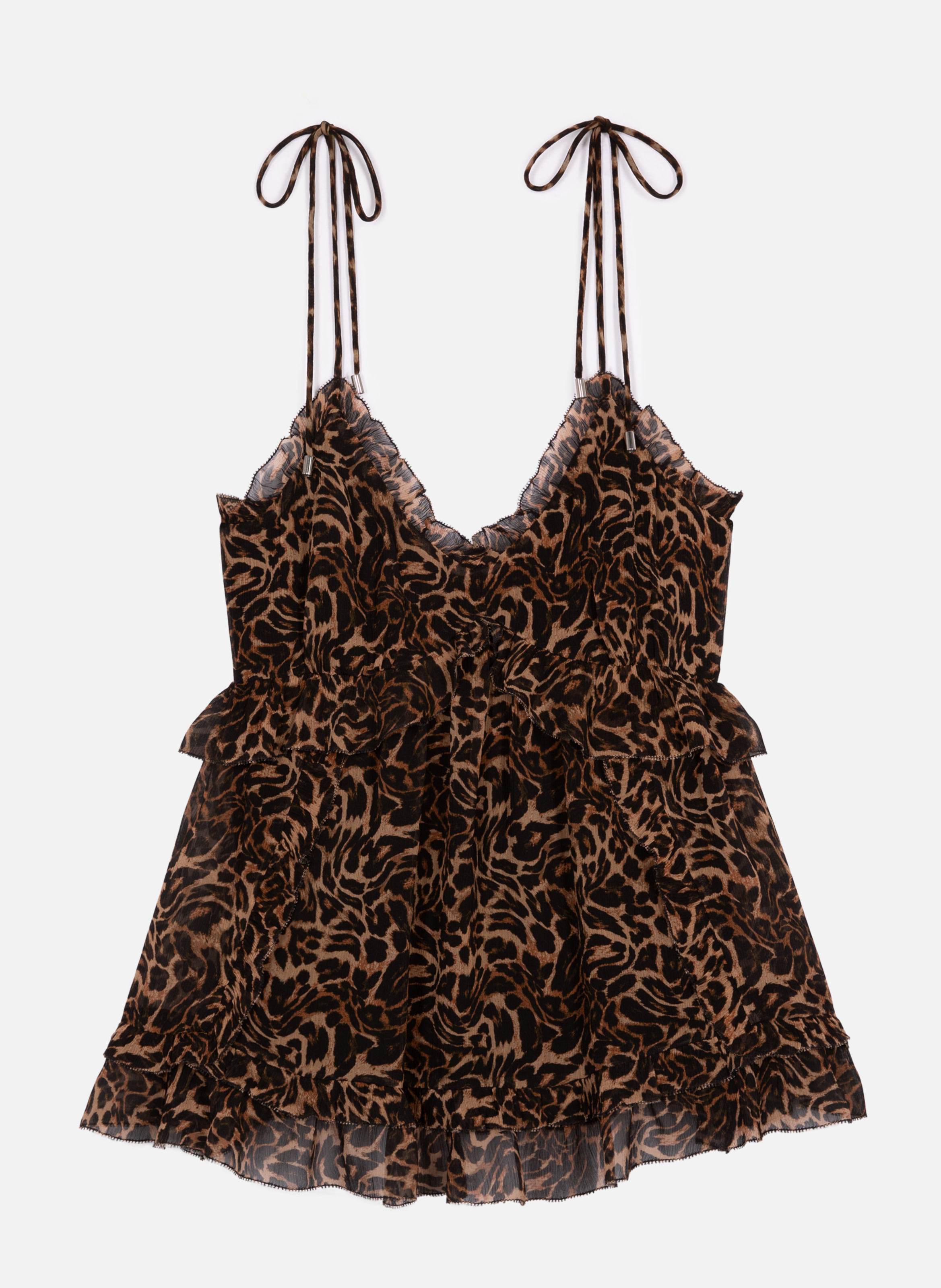 Top avec volants imprimé THE KOOPLES Marron