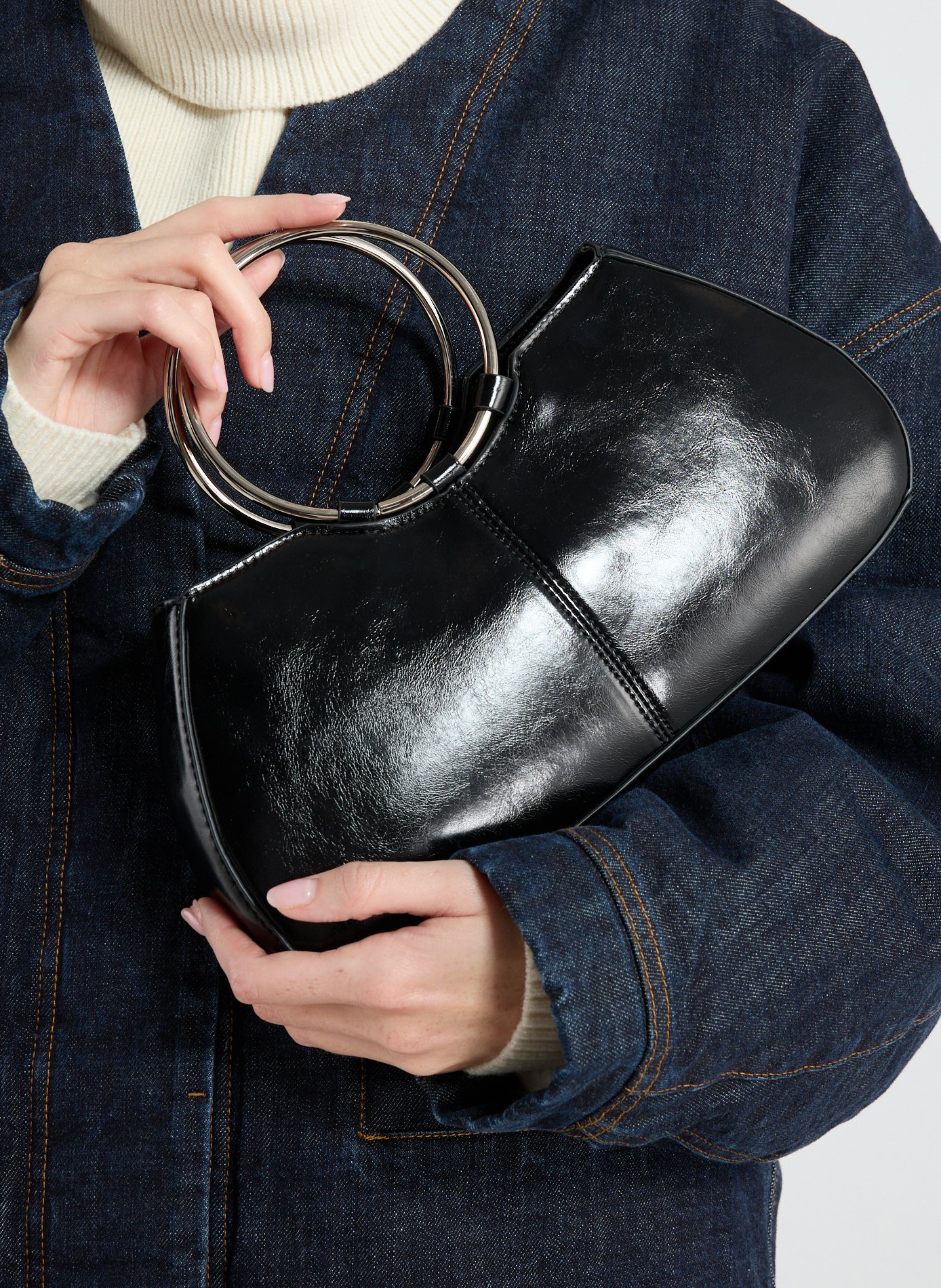 Plain handbag TOPSHOP Black