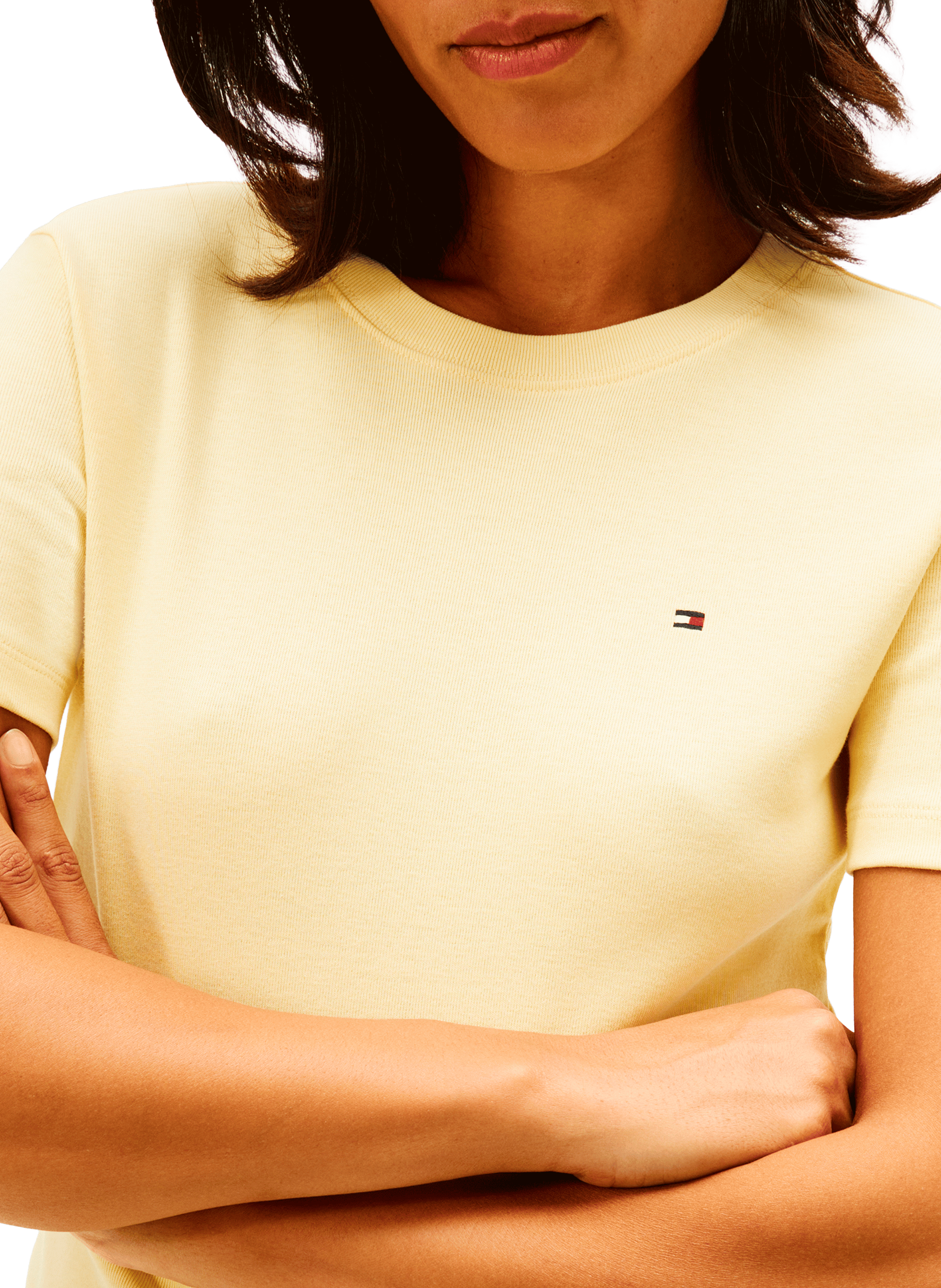 T-shirt rayé en coton  TOMMY HILFIGER Jaune