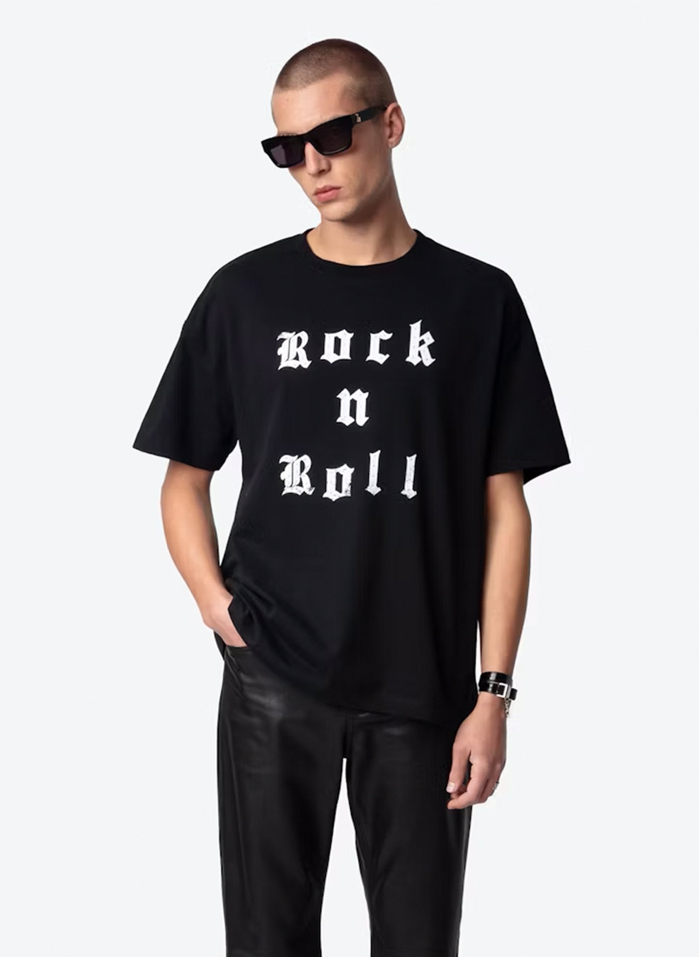 Tee-shirt ample col rond sérigraphié en coton teddy ZADIG&VOLTAIRE Noir