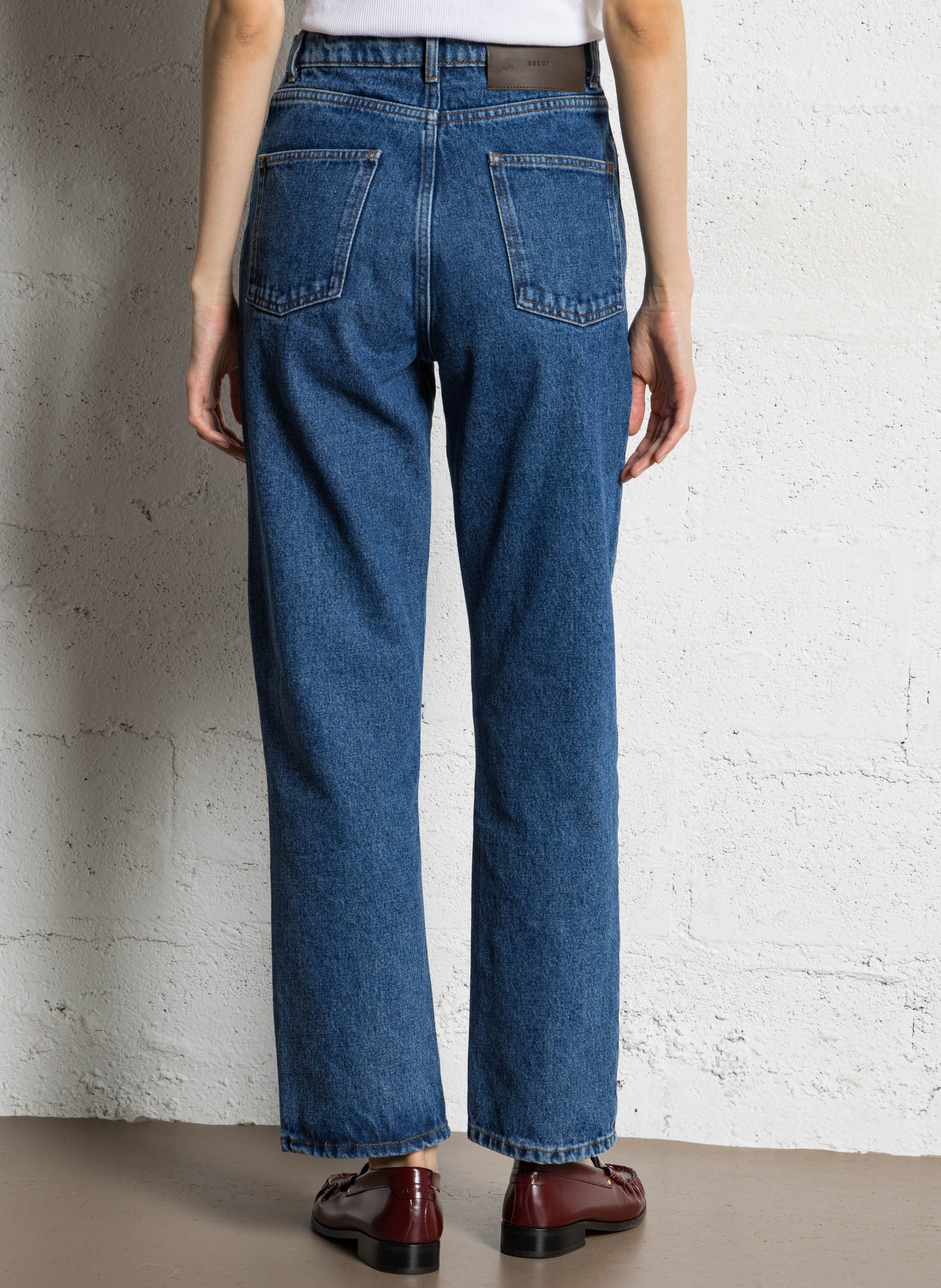 Jean droit en coton barnabe SOEUR Bleu