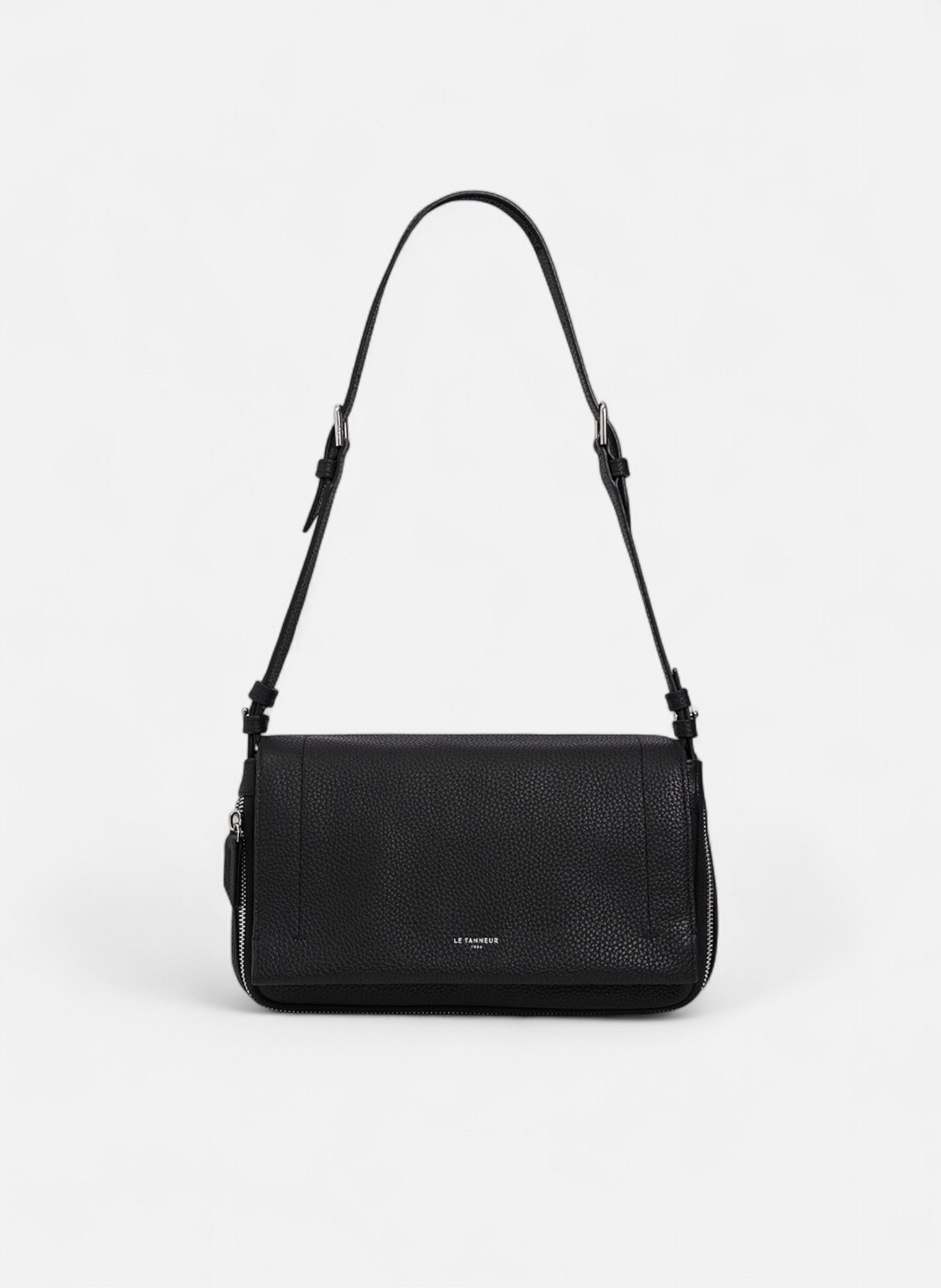 Petit sac bandoulière aurore en cuir grainé NoirLE TANNEUR