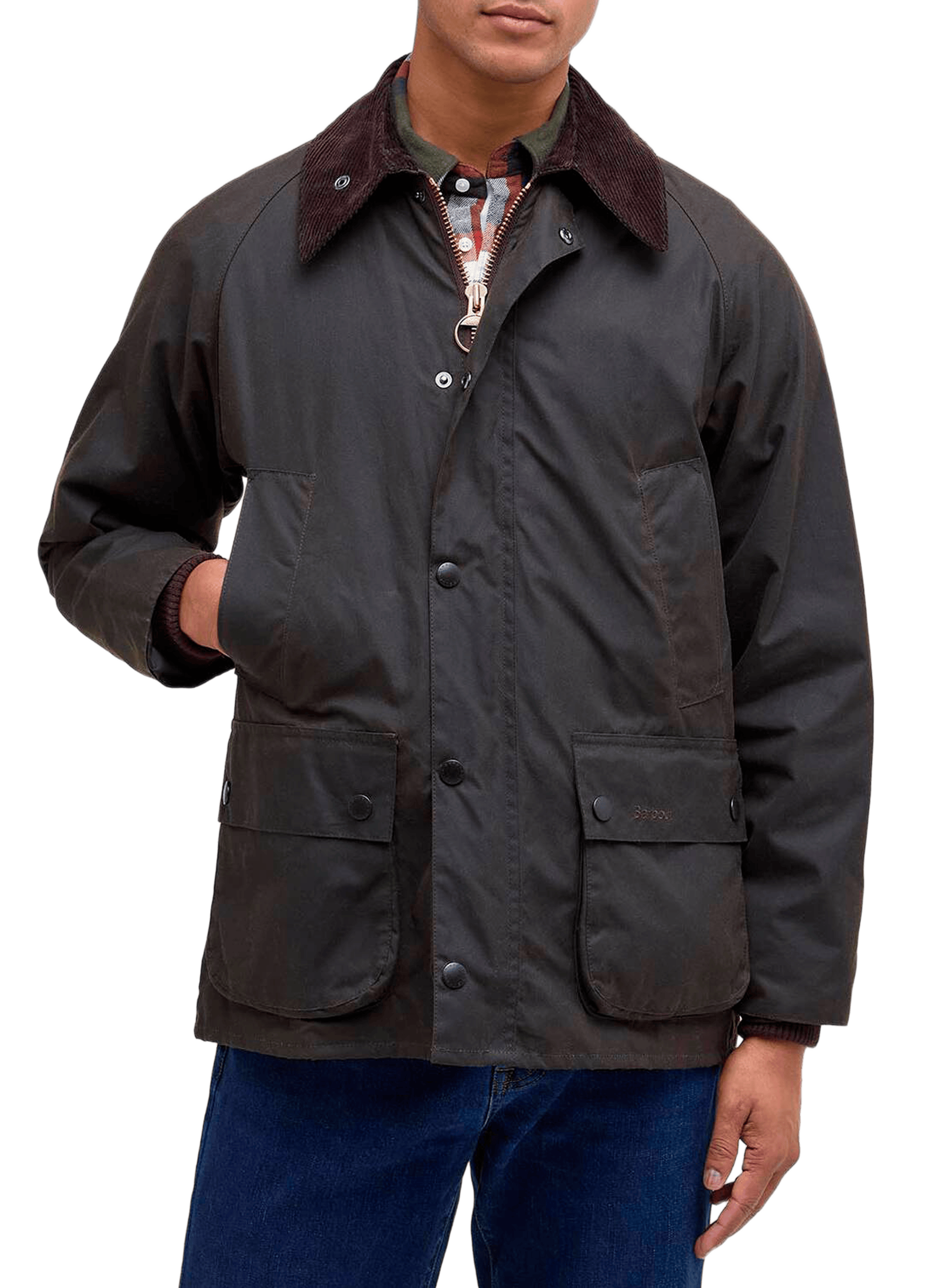 BARBOUR Veste Classic Bedale en toile de coton cirée Vert