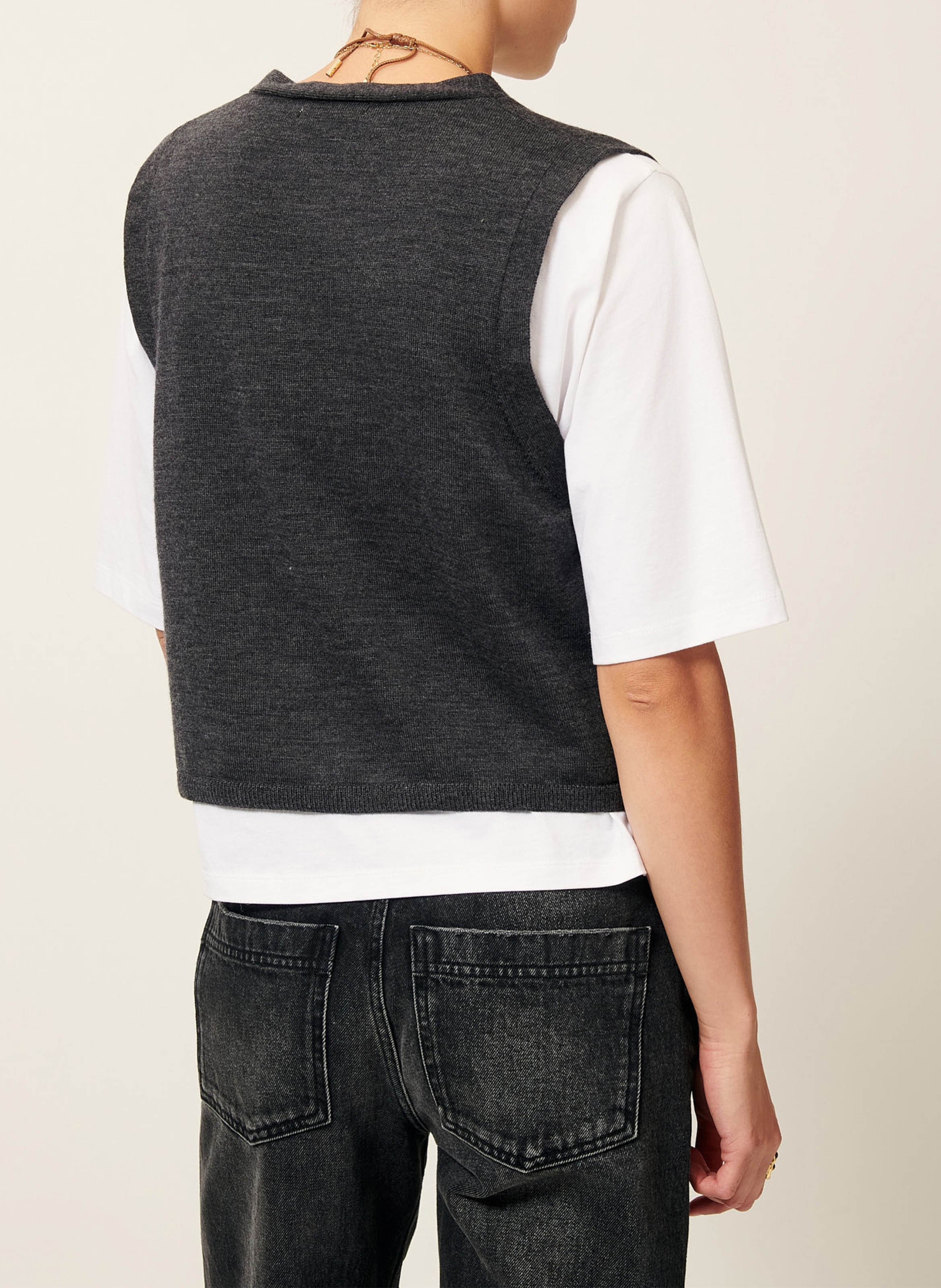 Gilet col v en laine giancarlo SESSUN Gris