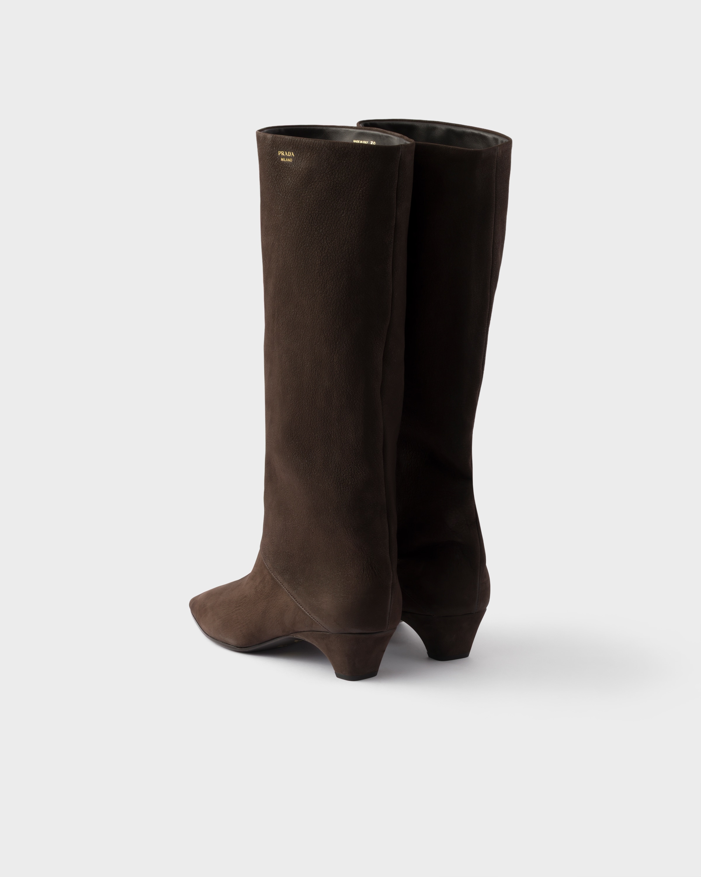 Bottes en cuir PRADA Marron