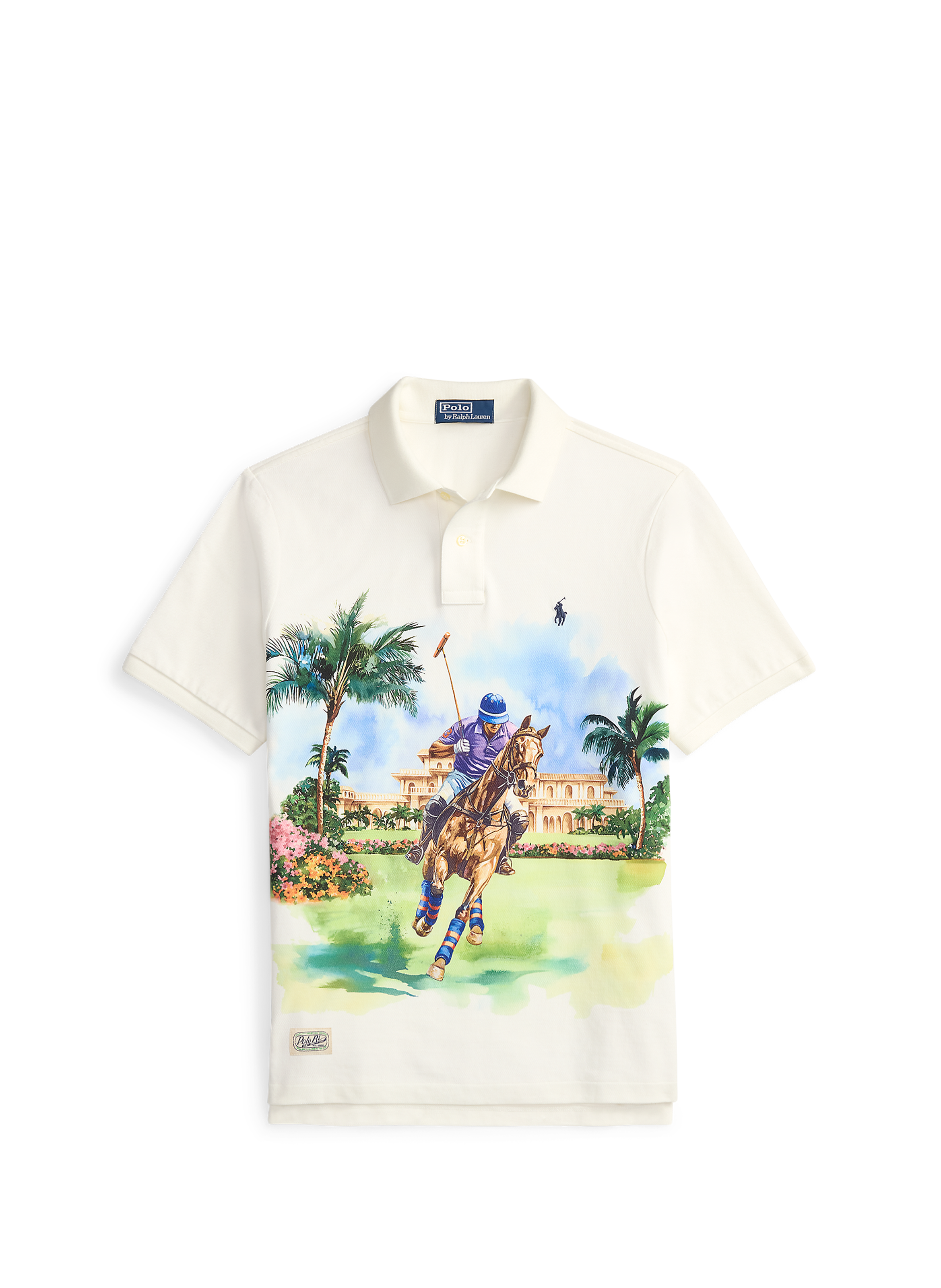 Polo imprimé à manches courtes en coton POLO RALPH LAUREN White