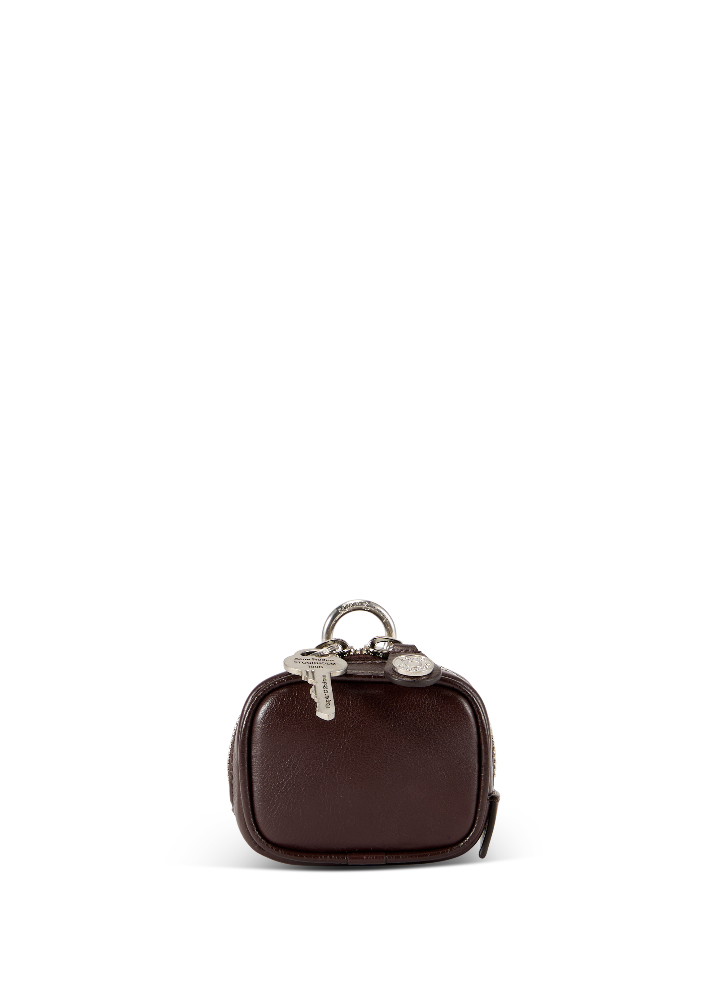 Porte monnaie Camero Clip en cuir grainé mélangé ACNE STUDIOS Marron
