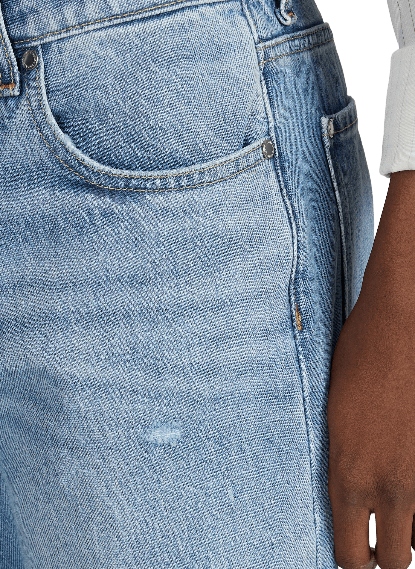 Jean droit en coton 7 FOR ALL MANKIND Bleu
