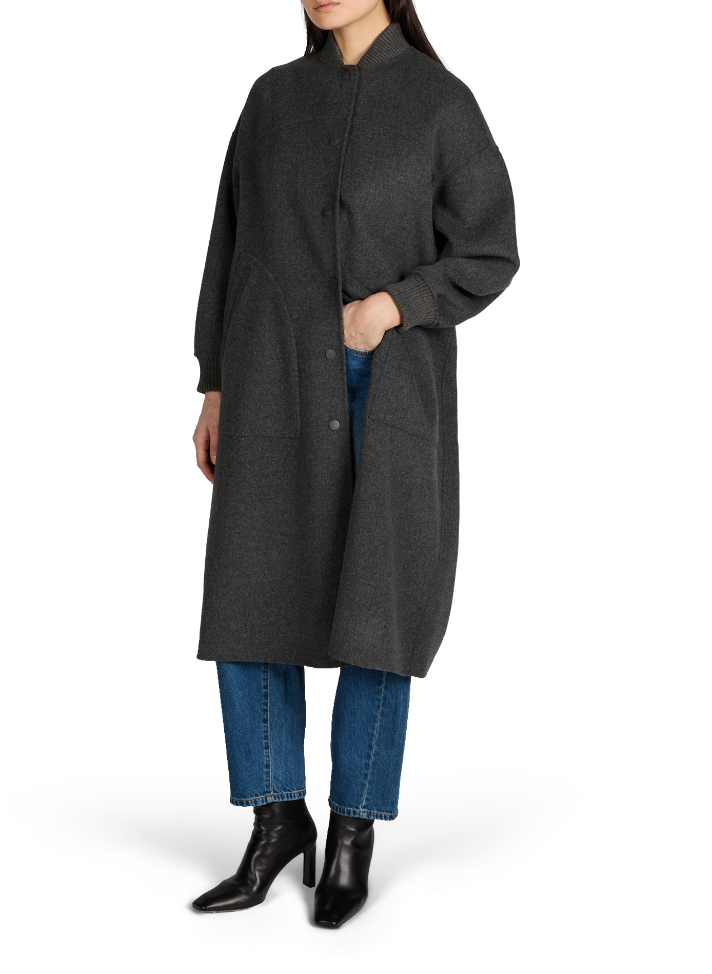 Long wool-blend coat WEEK END Grey