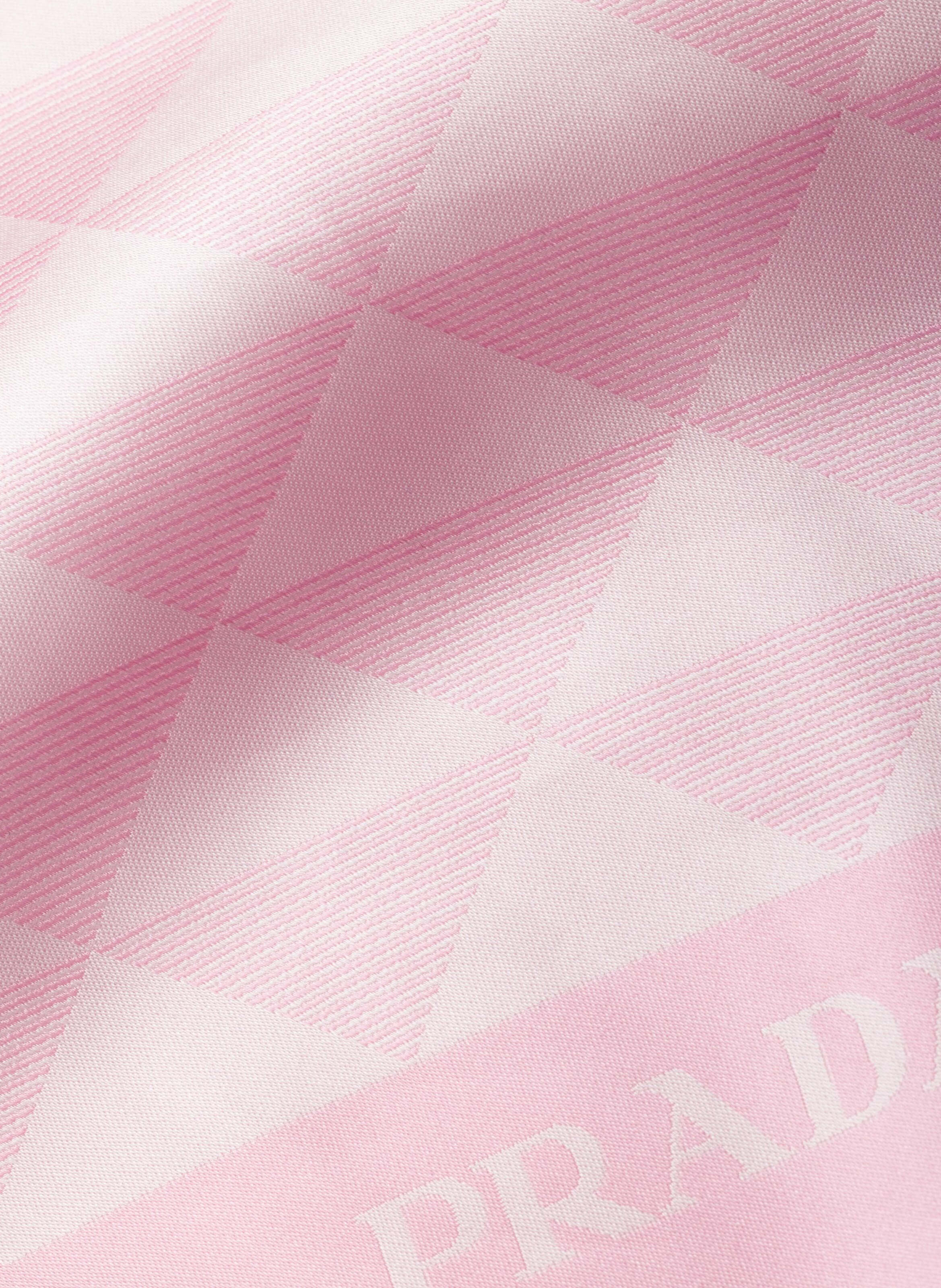 Écharpe en soie imprimée PRADA Rose