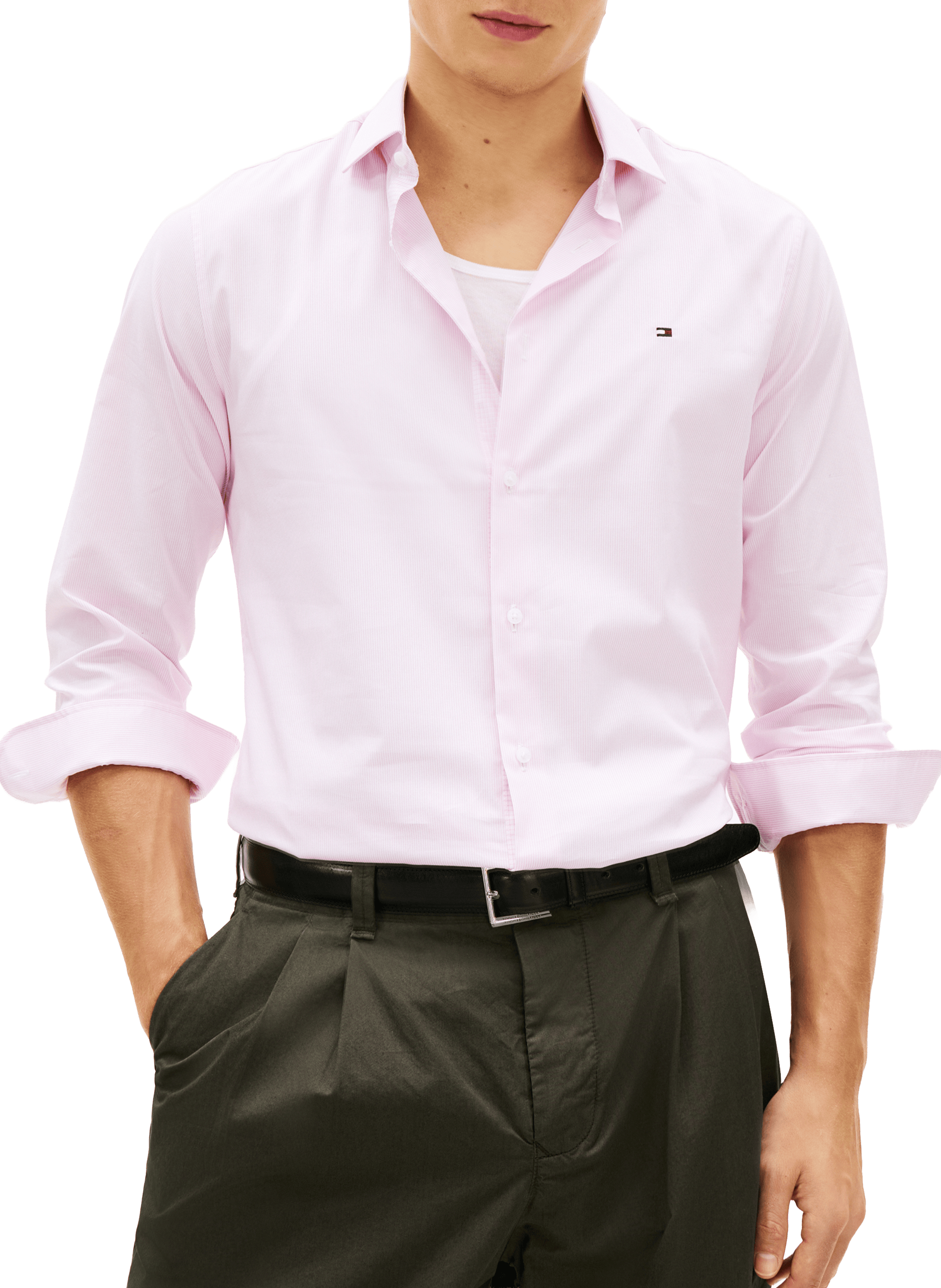 Straight cotton blend Shirt TOMMY HILFIGER Pink