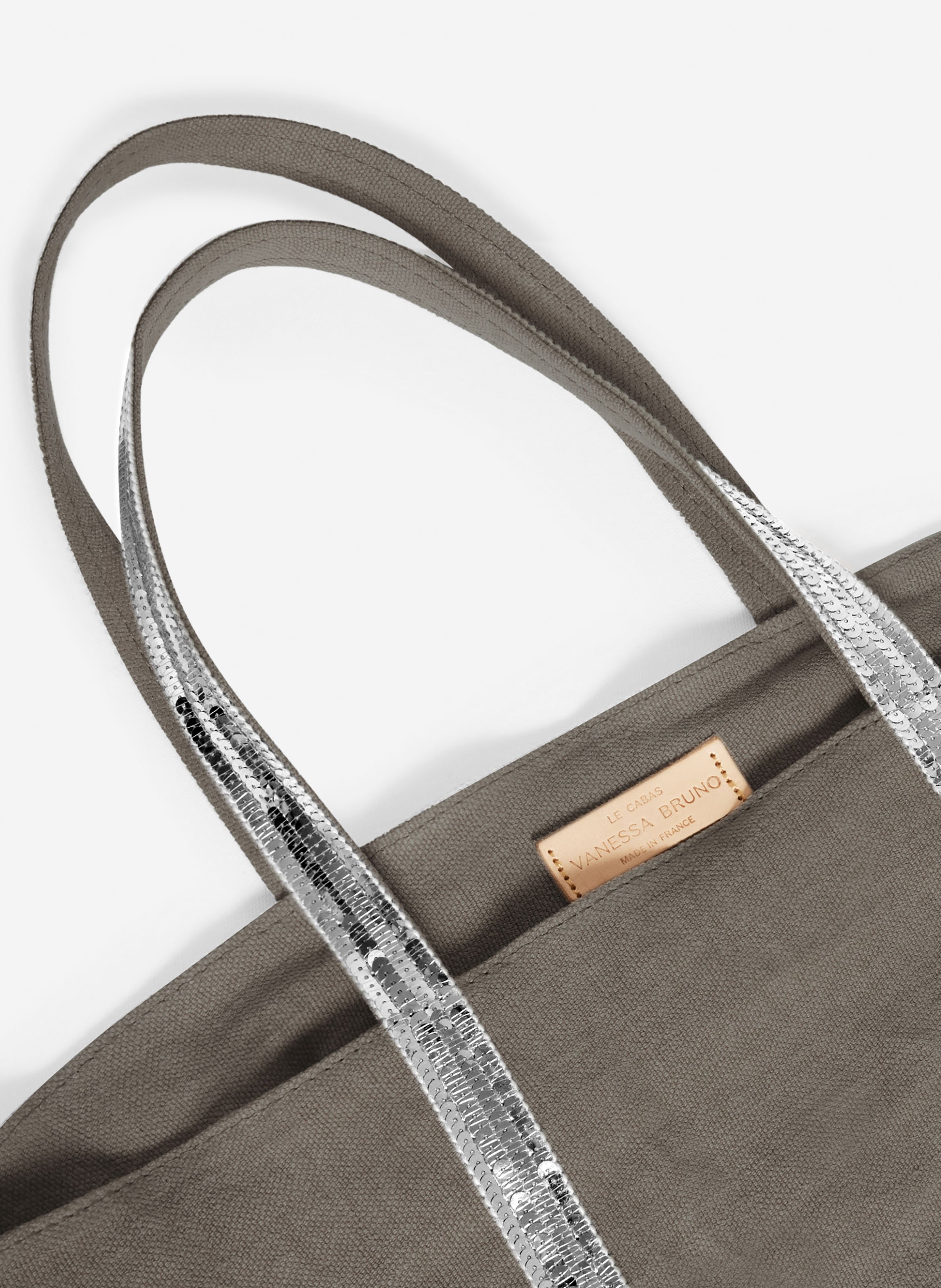 Cabas l zippé en lin VANESSA BRUNO Gris