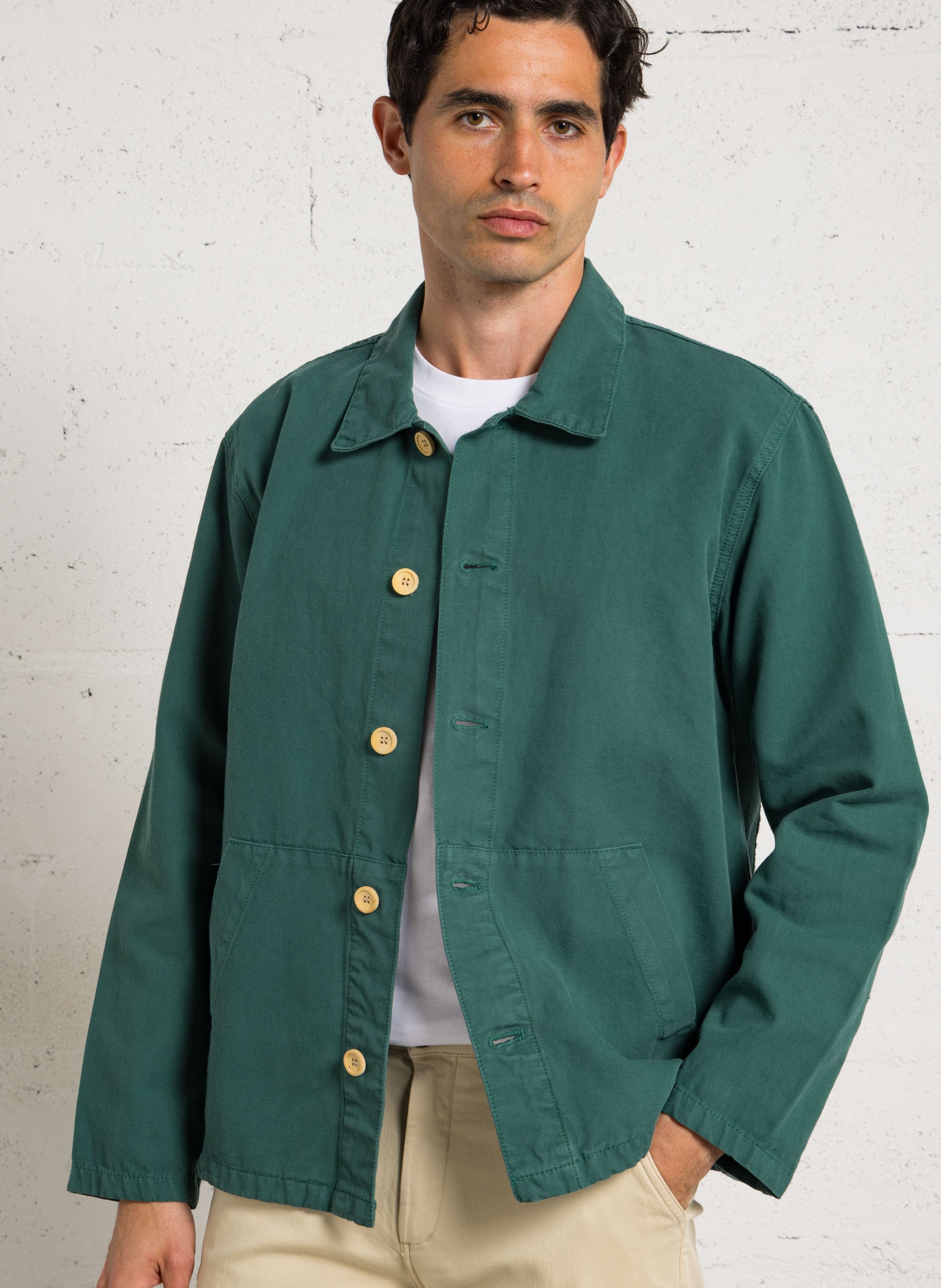 Veste droite  col classique droite en coton ARMOR-LUX Vert