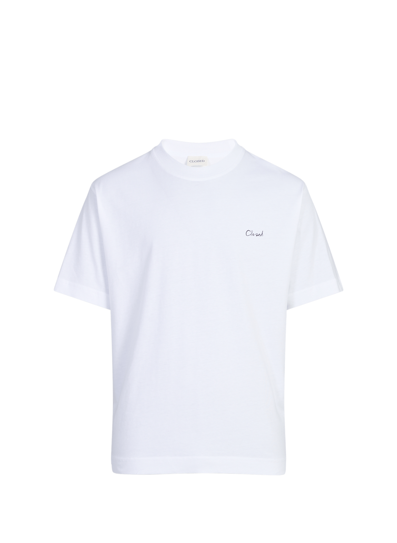 T-shirt droit imprimé en coton CLOSED Blanc