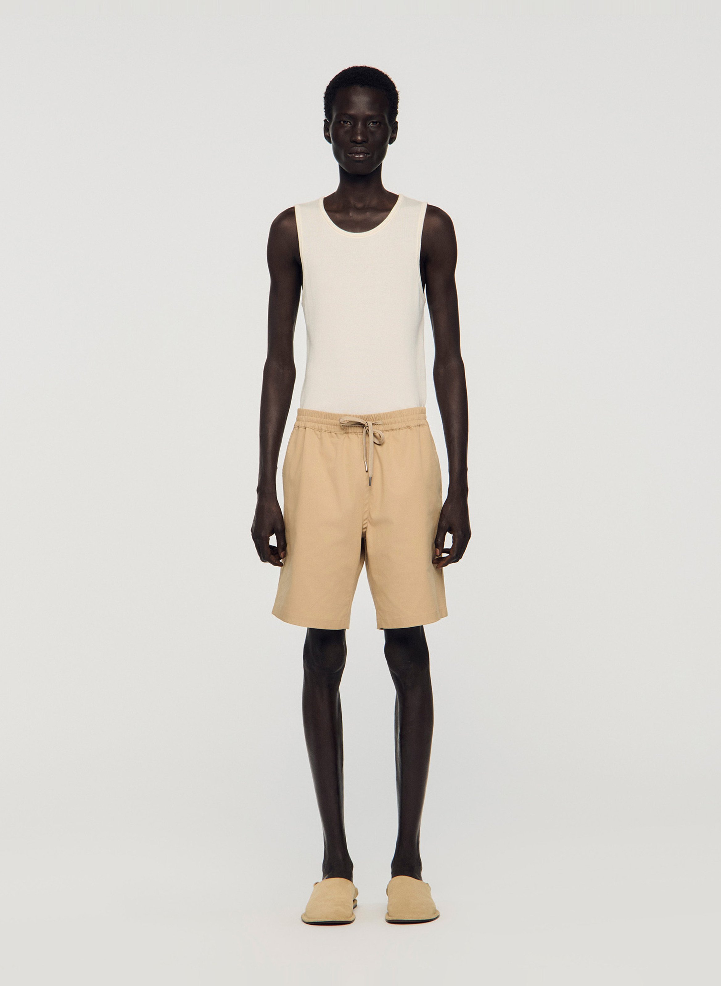 Short regular-fit en coton mélangé SANDRO Beige