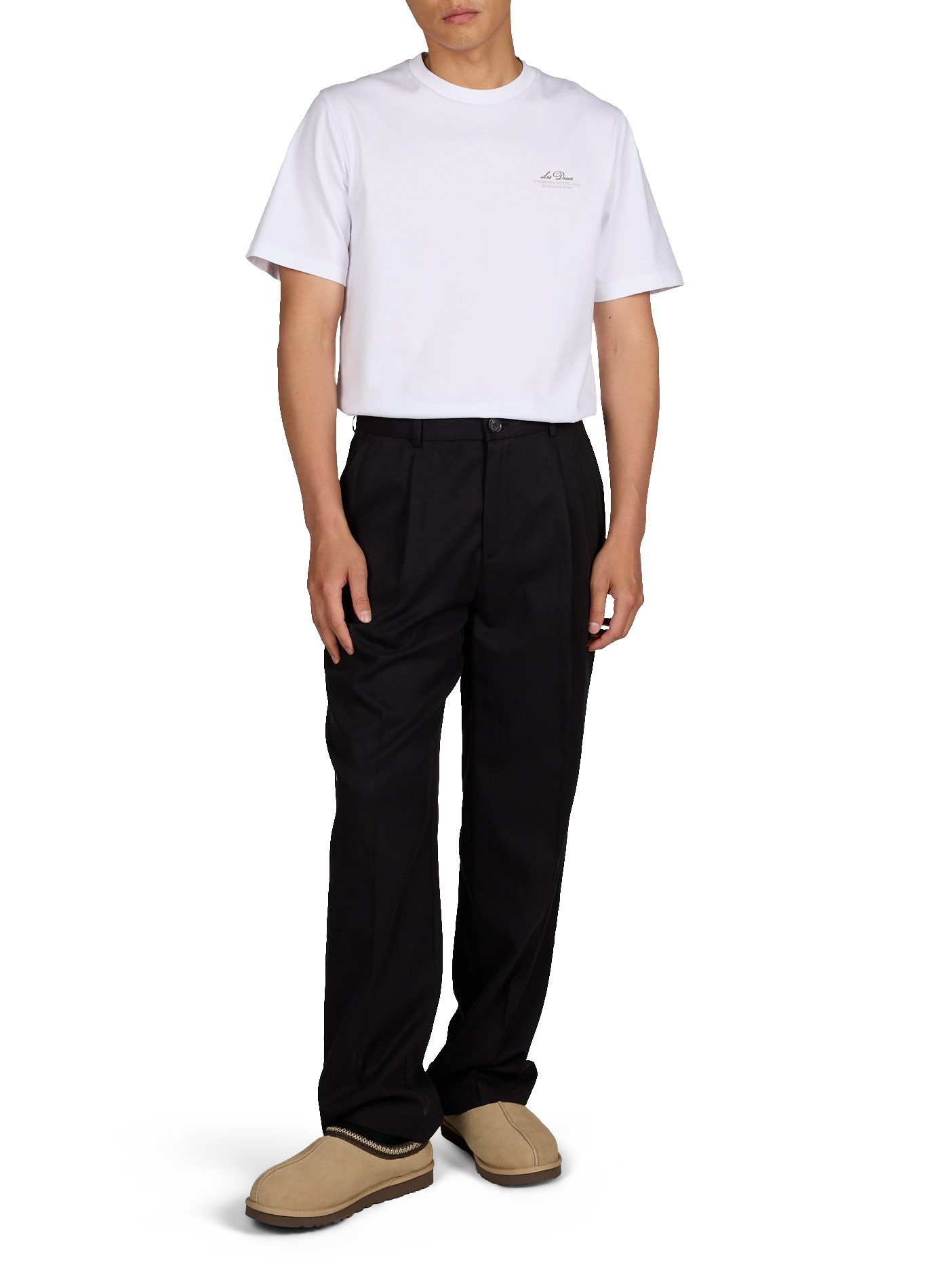 Tee-shirt droit uni à détail serigraphié LES DEUX Blanc