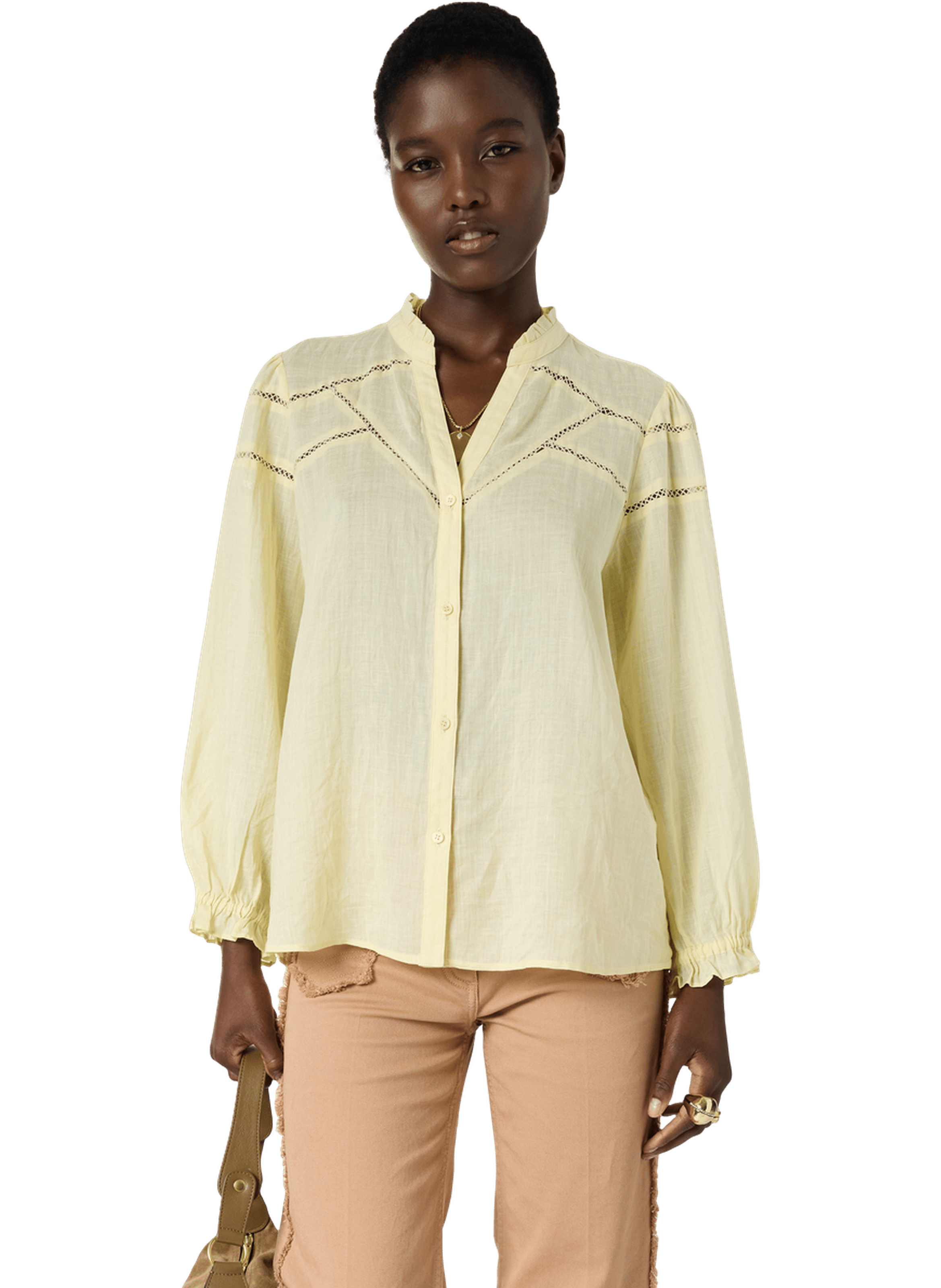 Chemise fine à broderies - cristel GERARD DAREL Jaune