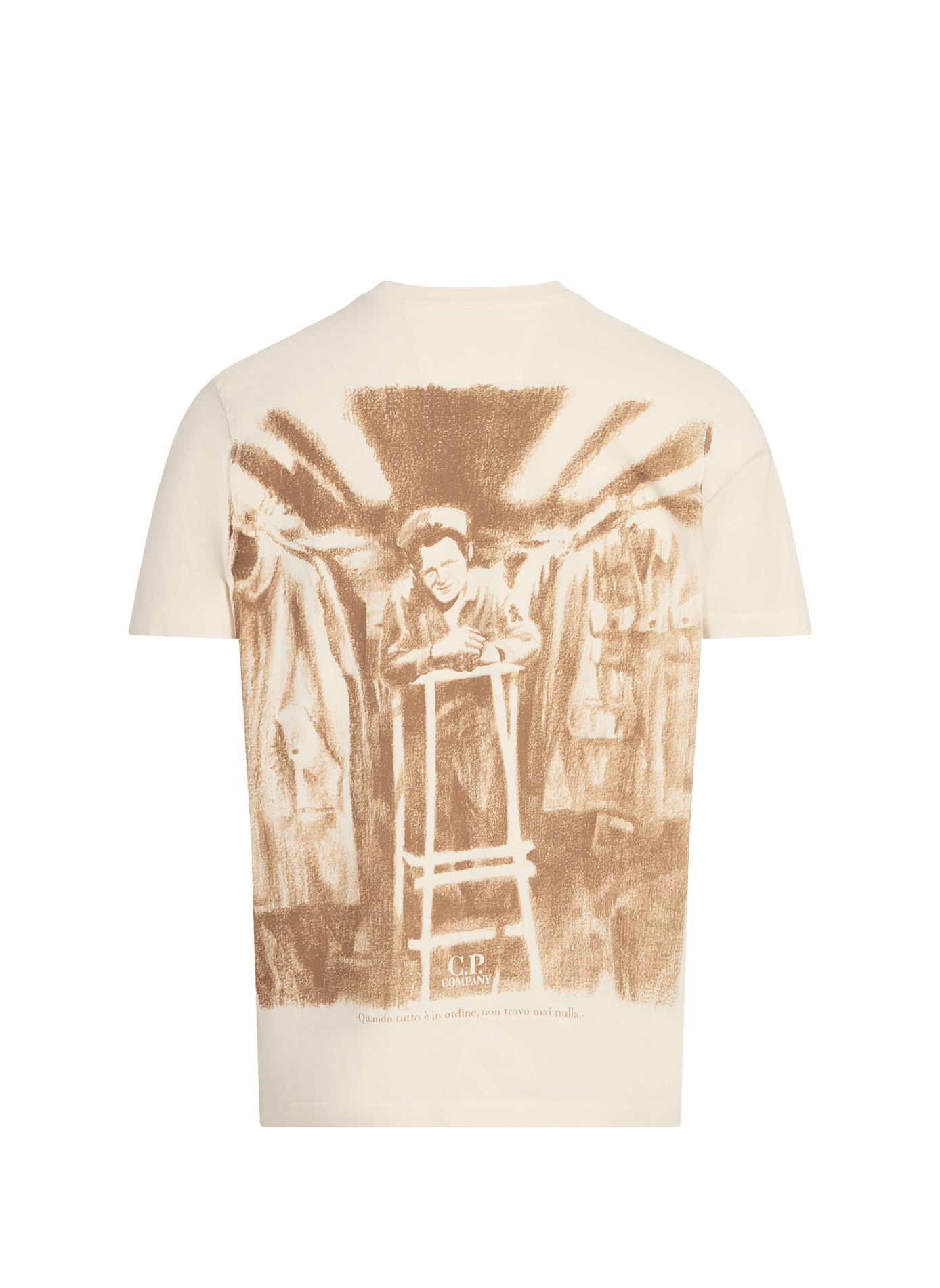 T-shirt imprimé en coton CP COMPANY Beige