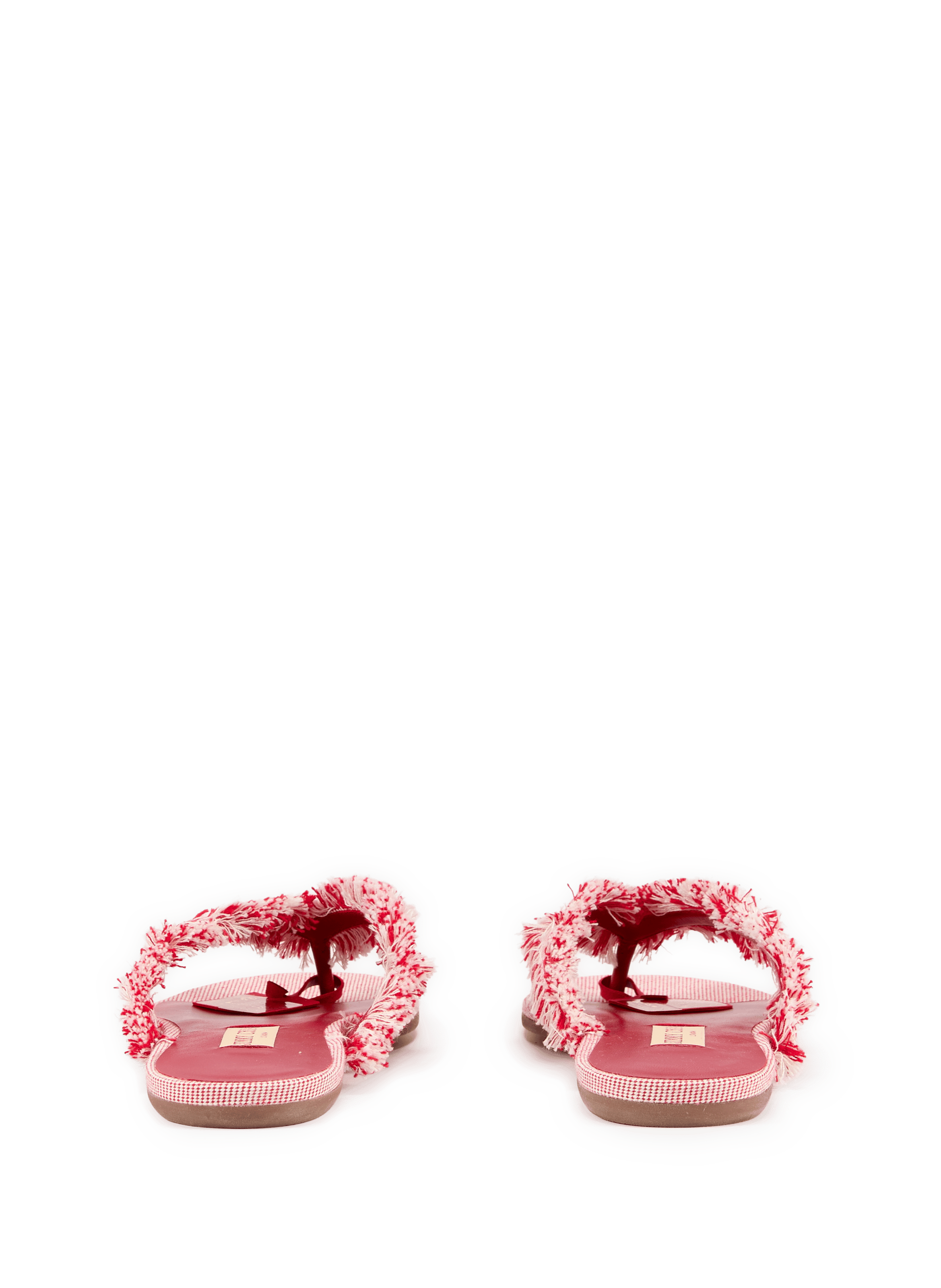 Bay Flat soft frayed canvas flat sandals JIMMY CHOO Red