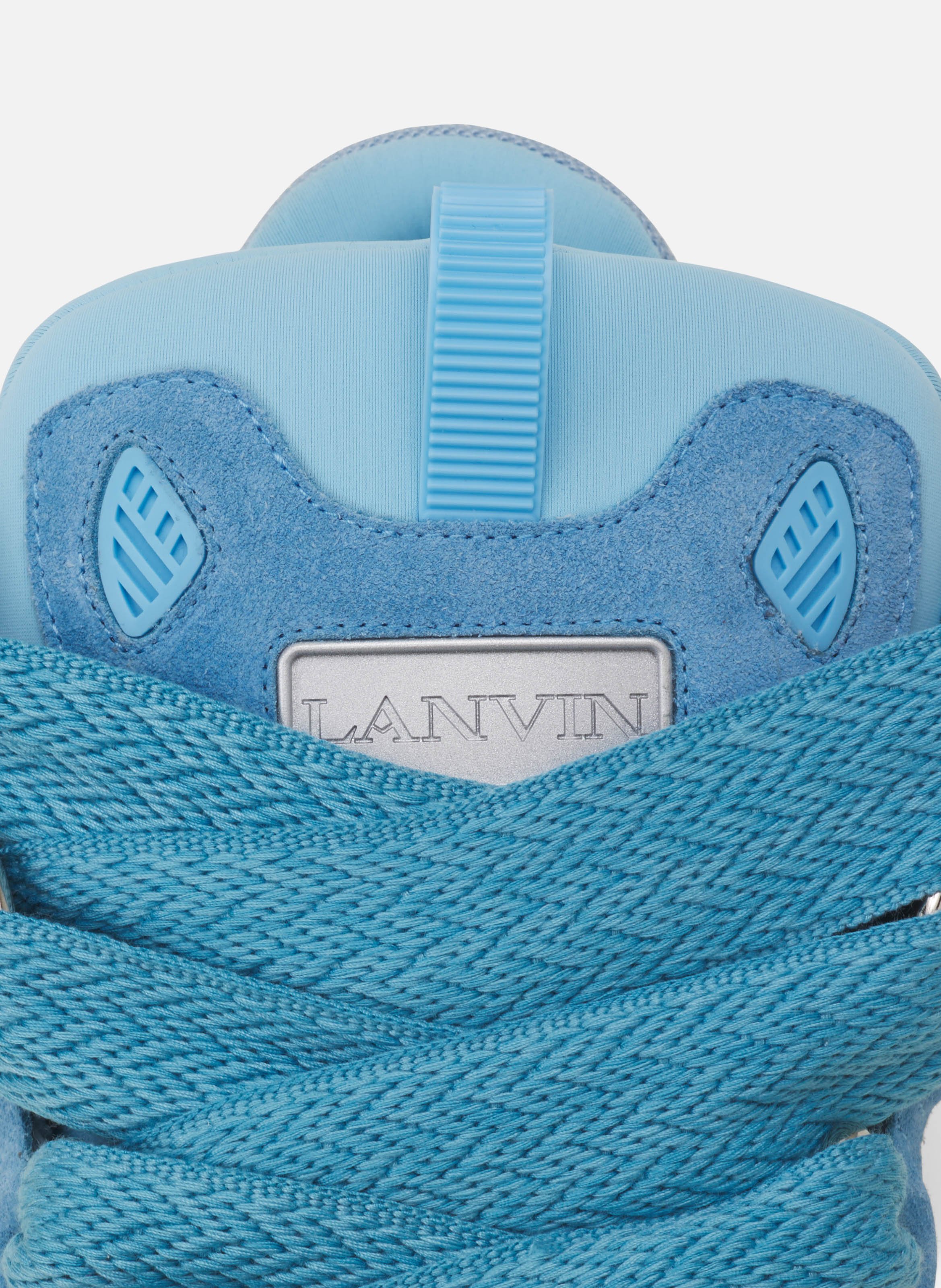 Sneakers curbs en suede monocolor LANVIN Bleu