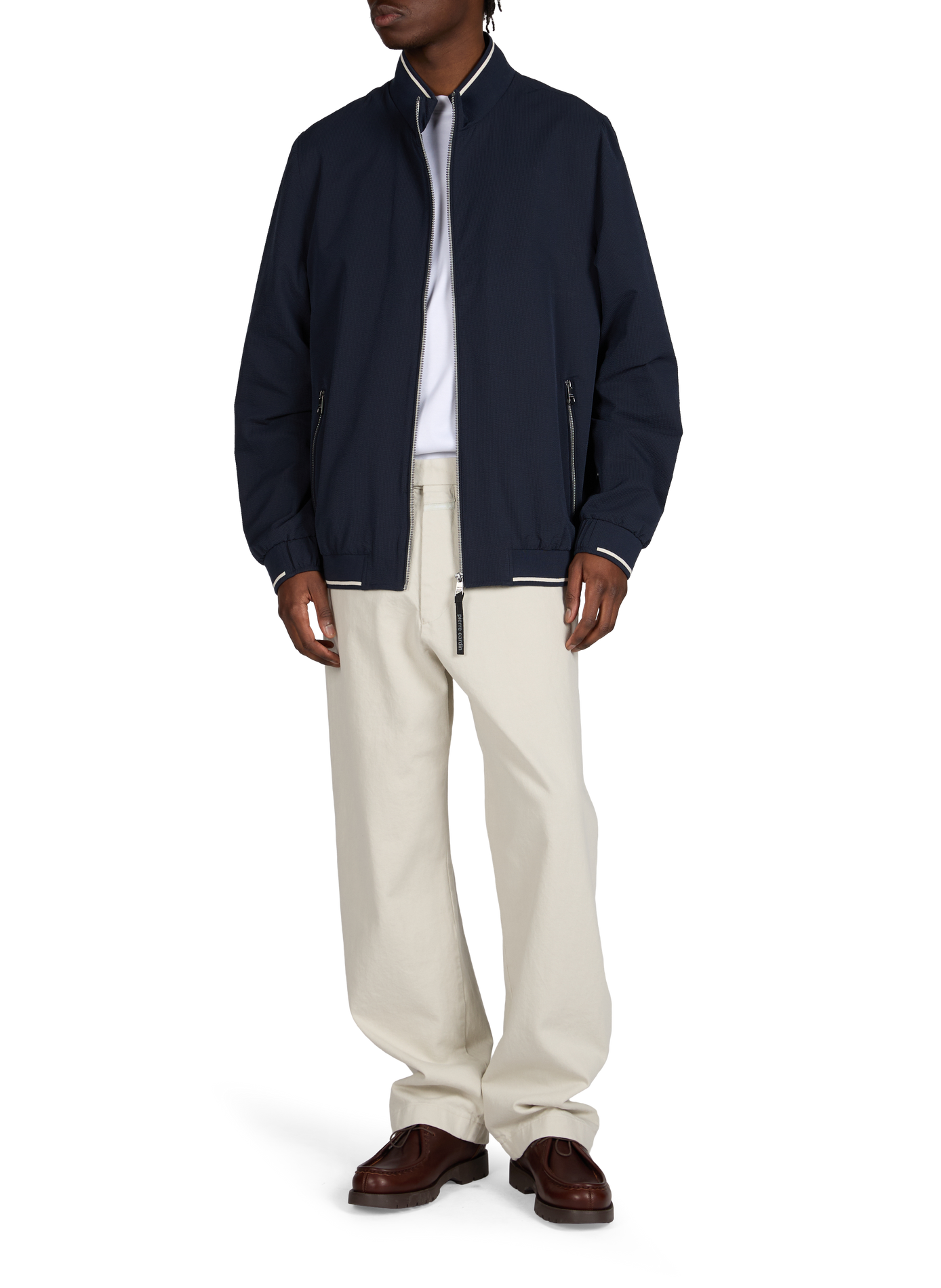 Striped mock neck jacket PIERRE CARDIN Blue