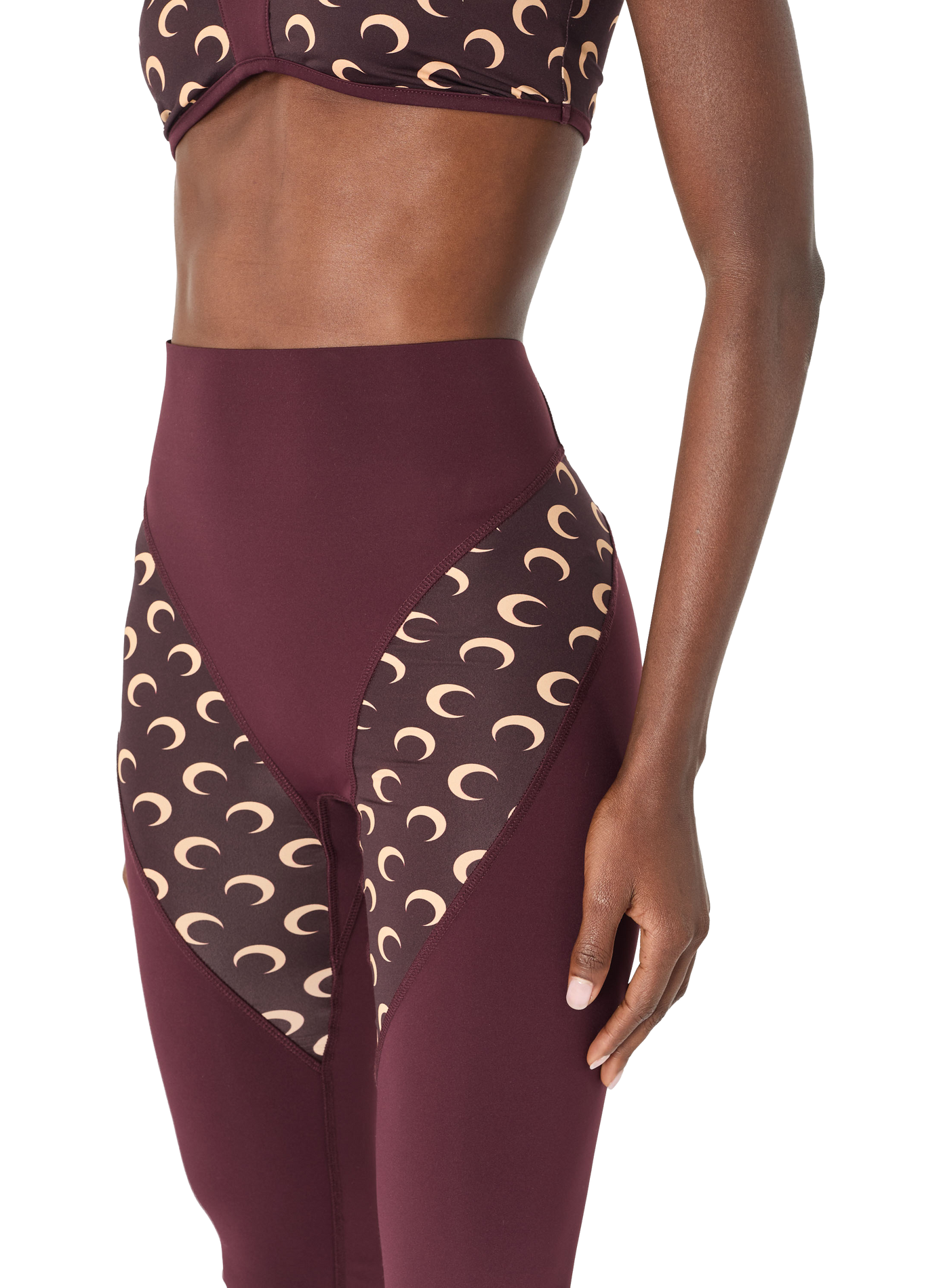 Legging athleisure à empiècements moon MARINE SERRE Marron