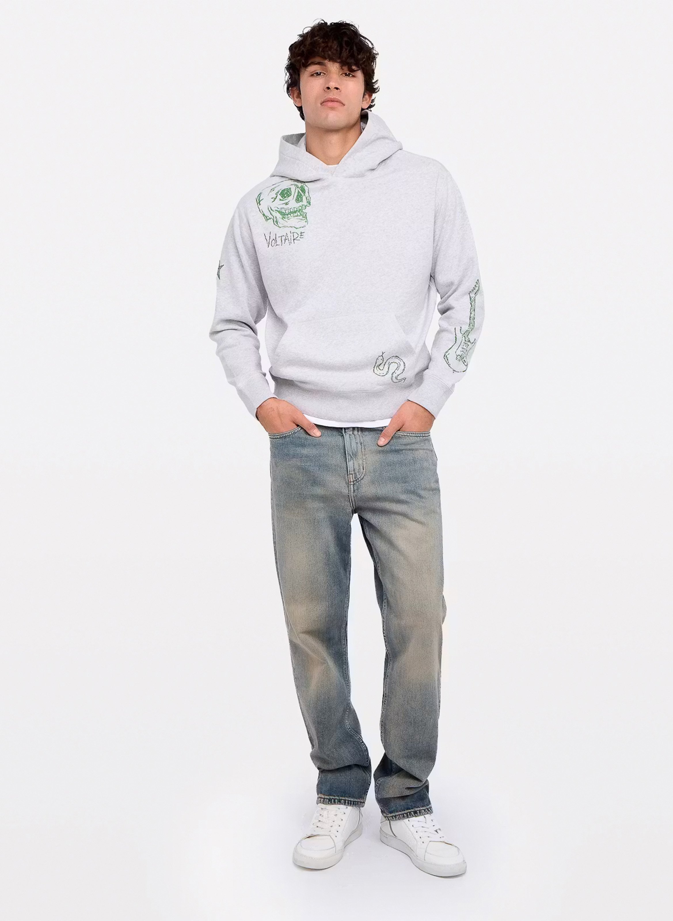 Sweat col rond en coton sacha ZADIG&VOLTAIRE Gris