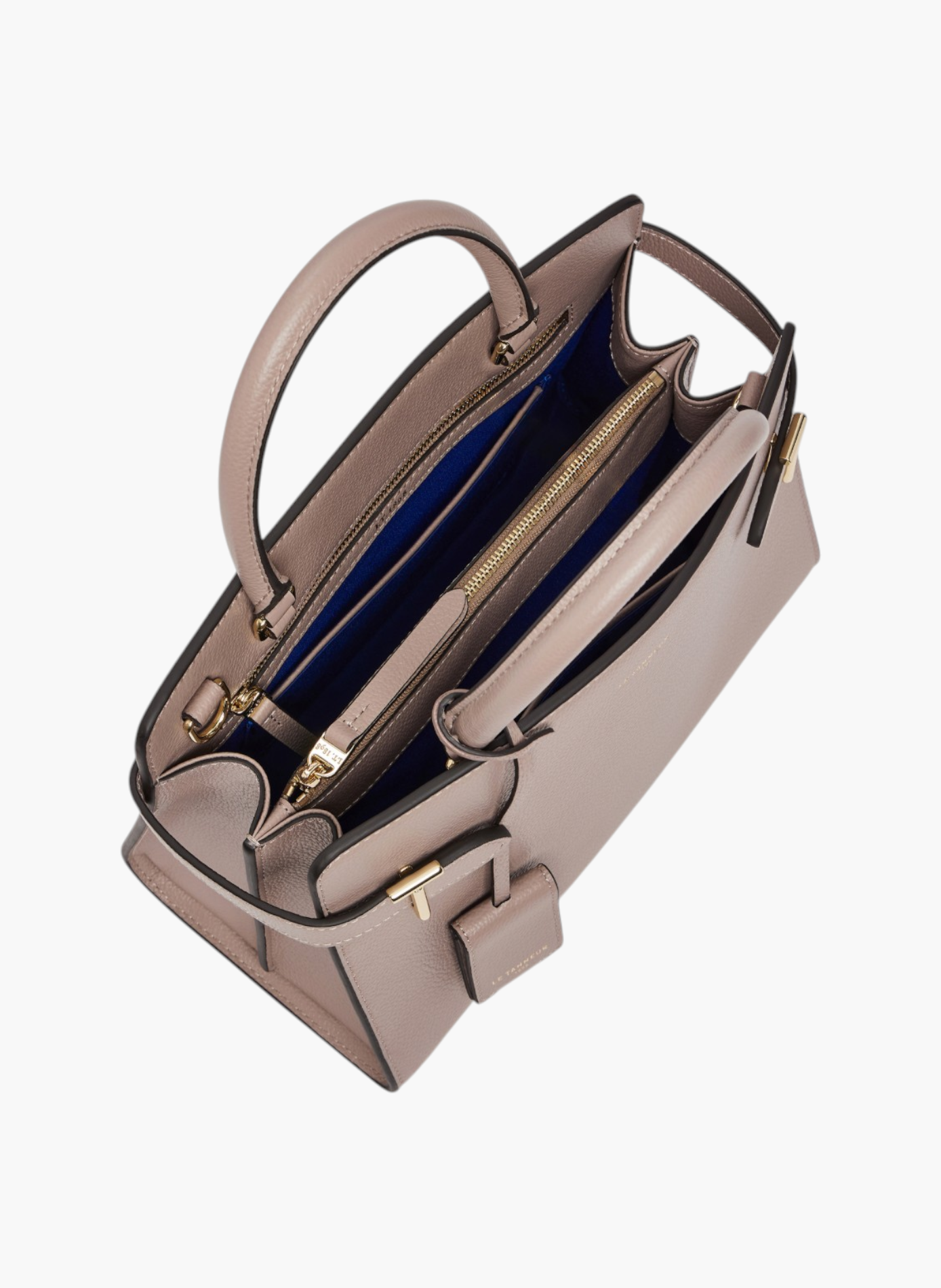 Sac à main moyen modèle emilie en cuir grainé LE TANNEUR Gris