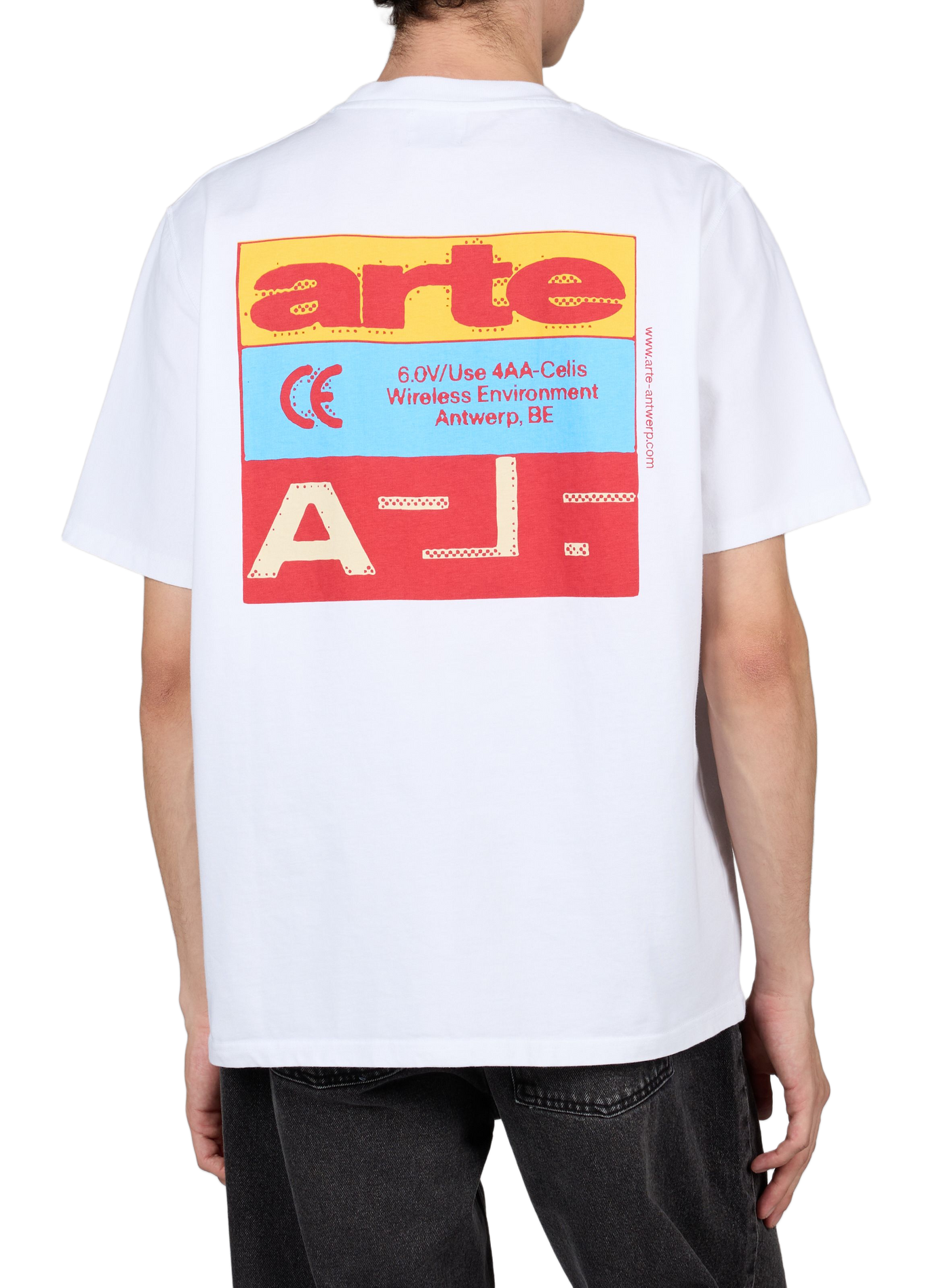 Round neck straight fit cotton T-shirt with screen printing ARTE ANTWERP White