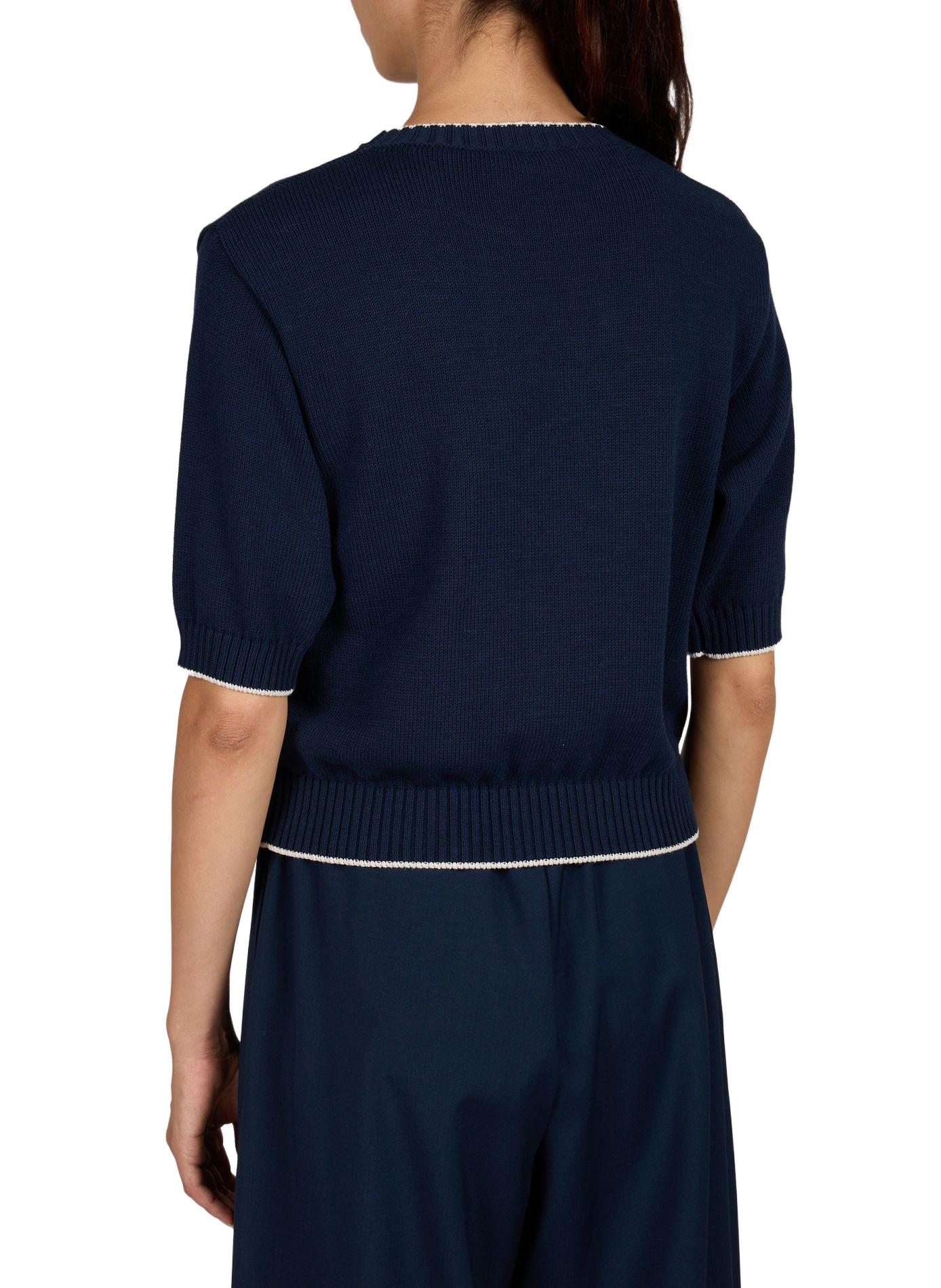 Ribbed top with embroidery in mixed cotton MAX MARA WEEK END No color