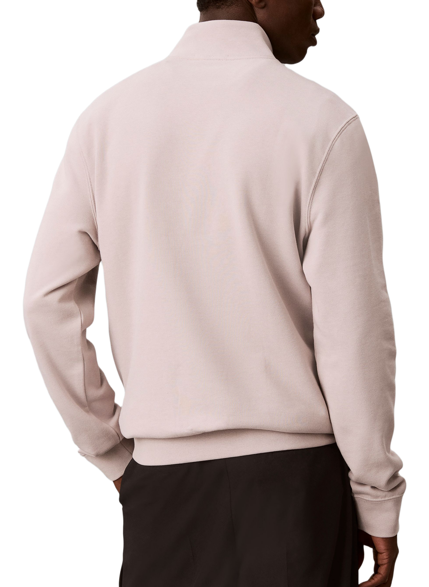 Sweat col zippé en coton mélangé CALVIN KLEIN Gris