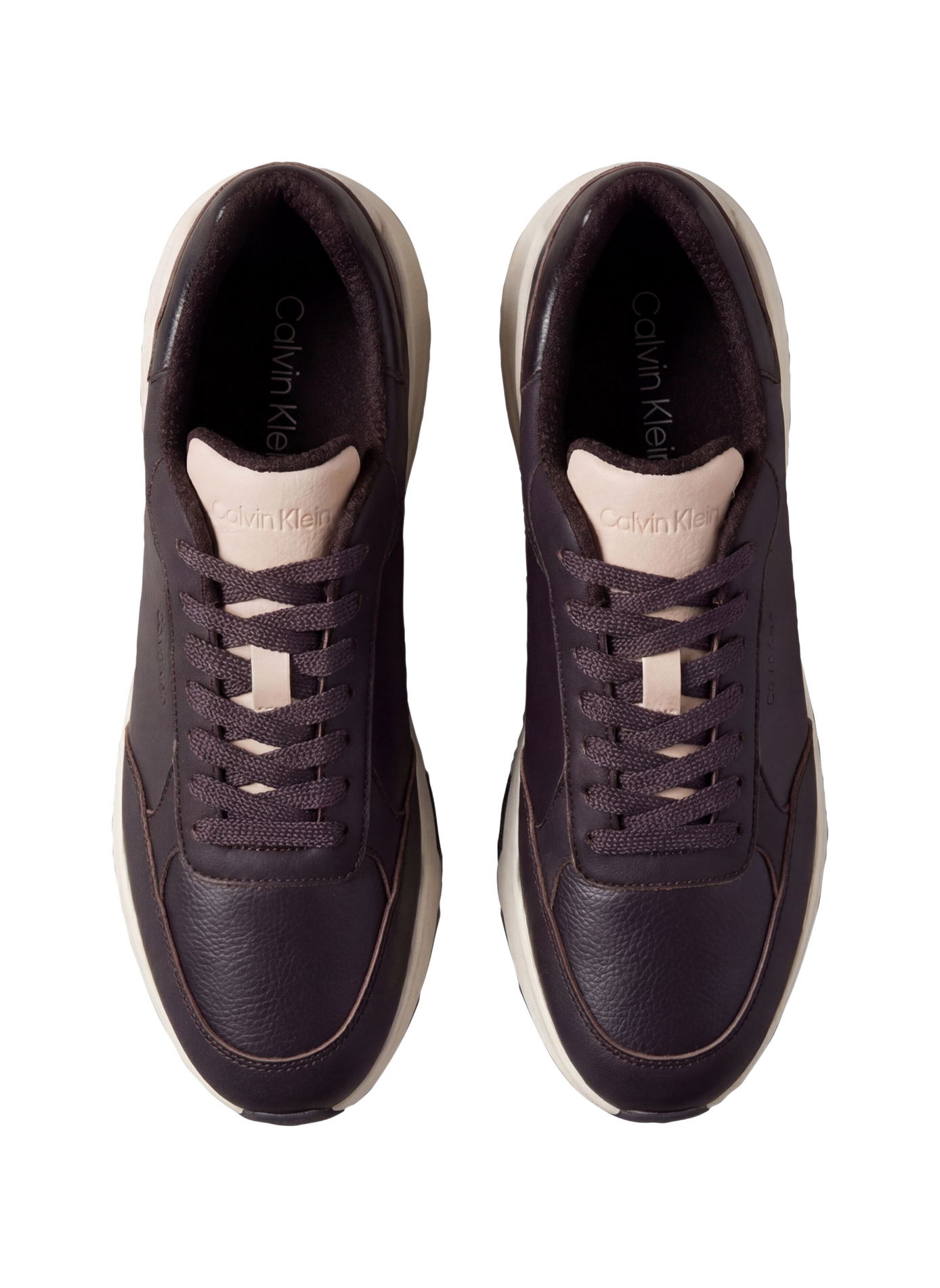 Baskets plates City Runner en cuir CALVIN KLEIN Schwarz