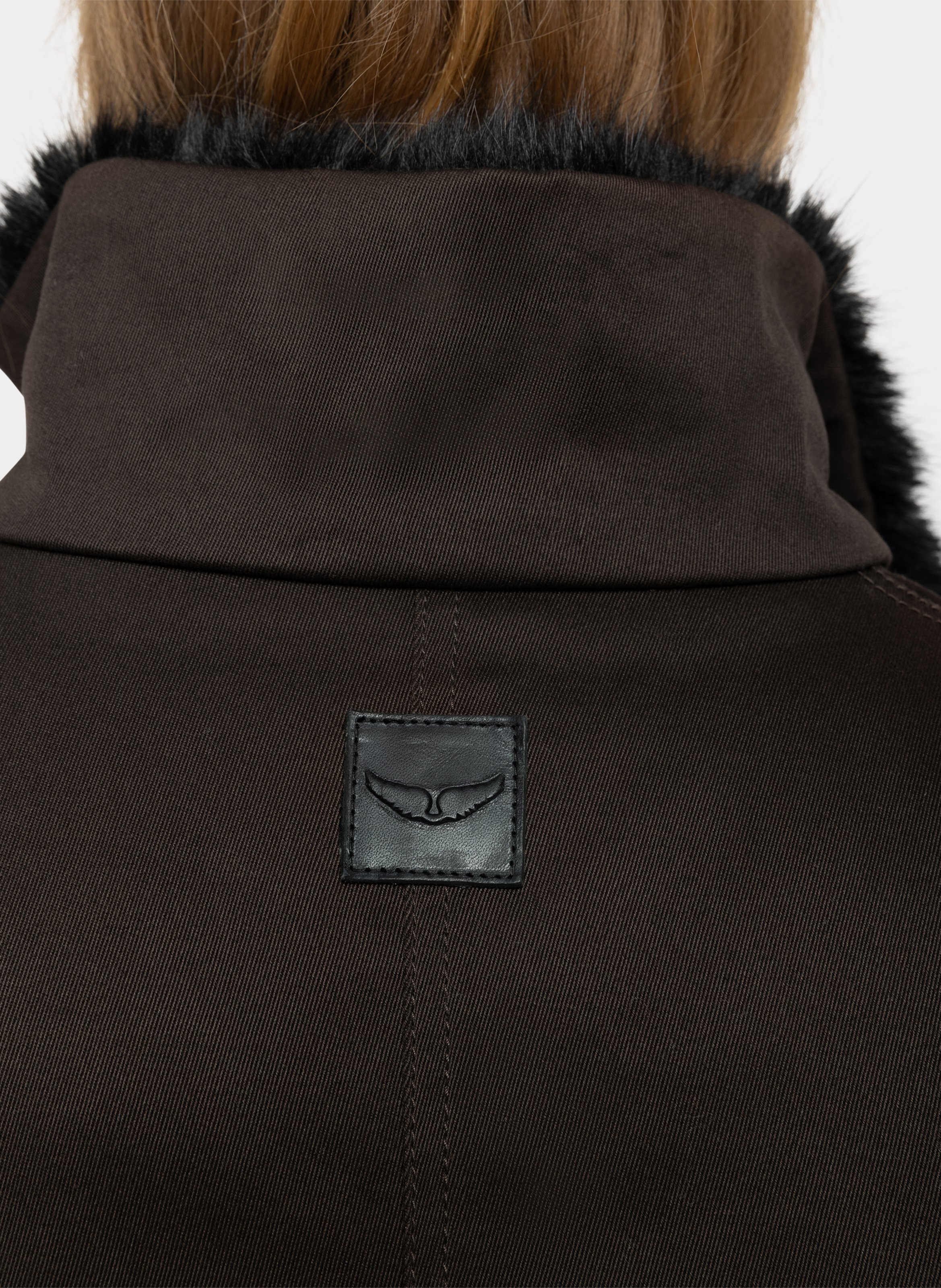 Jas met mantel kraag van kadris-katoen ZADIG&VOLTAIRE Bruin