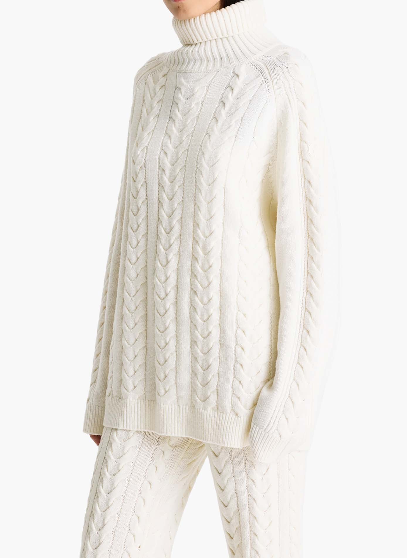 Pull elwena col roulé FUSALP Blanc