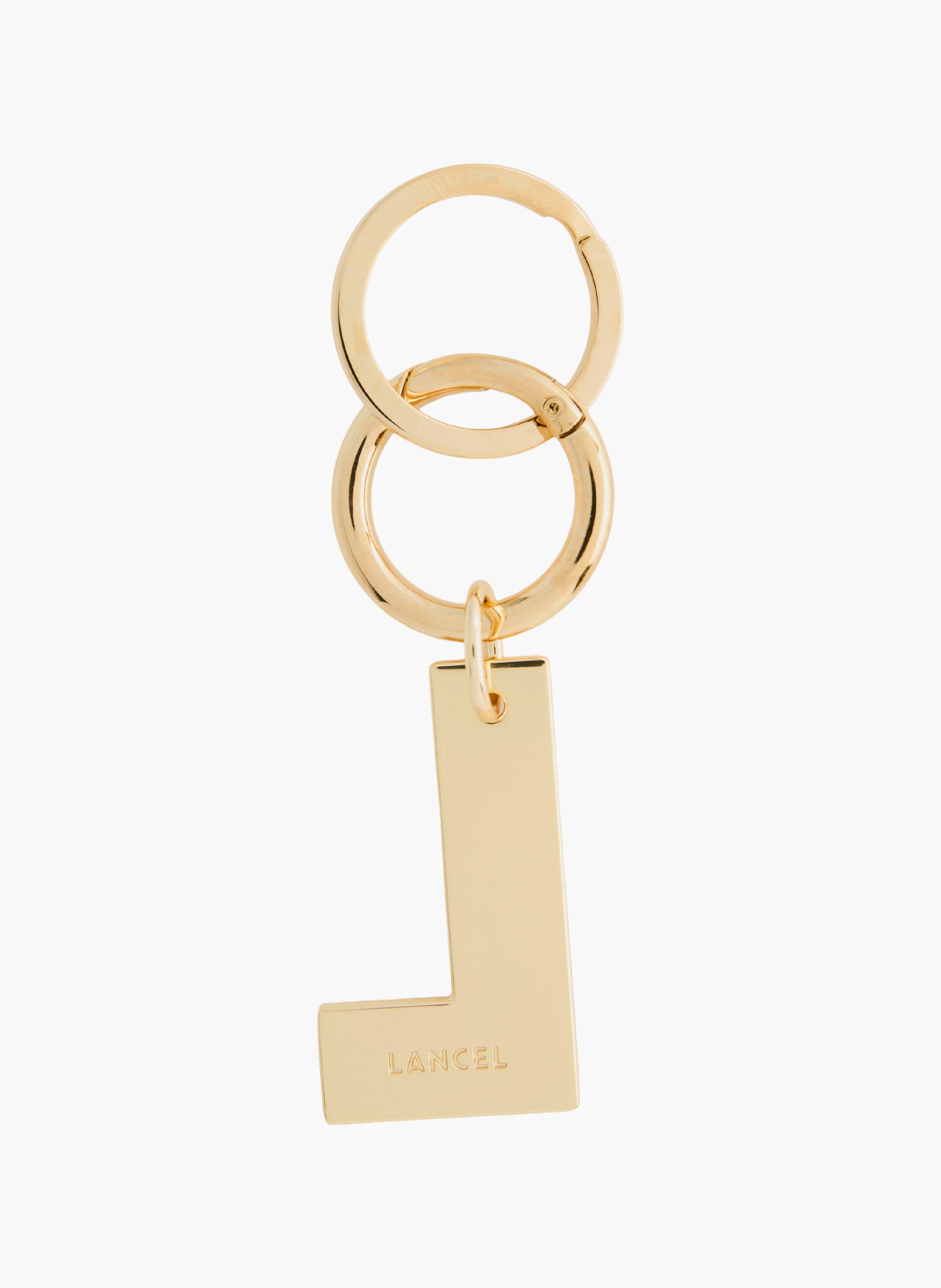 Porte-clés breloque lancel - métal et émail, couleur chamois. LANCEL Marron
