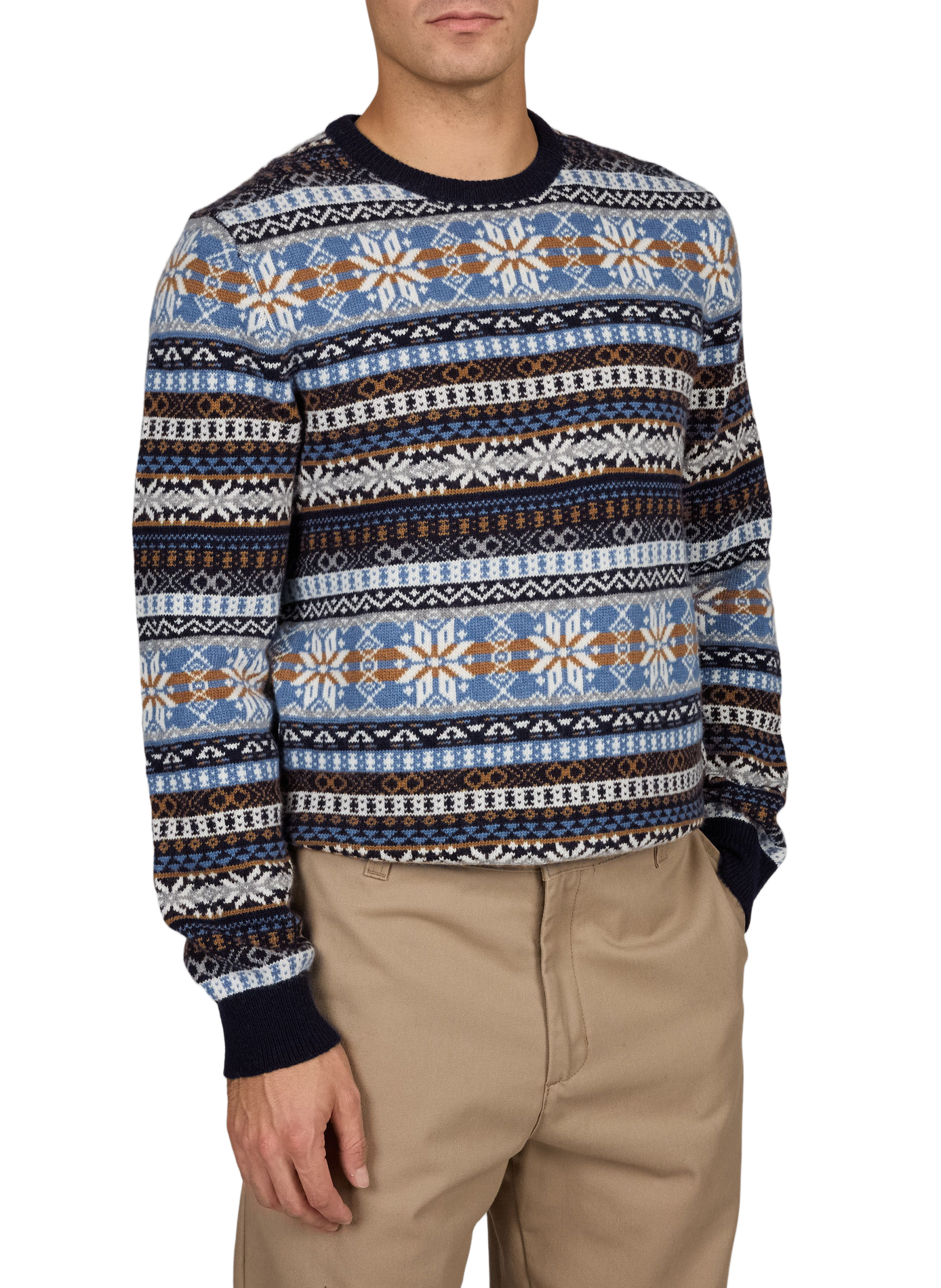 Wool-blend round-neck jumper GANT Blue