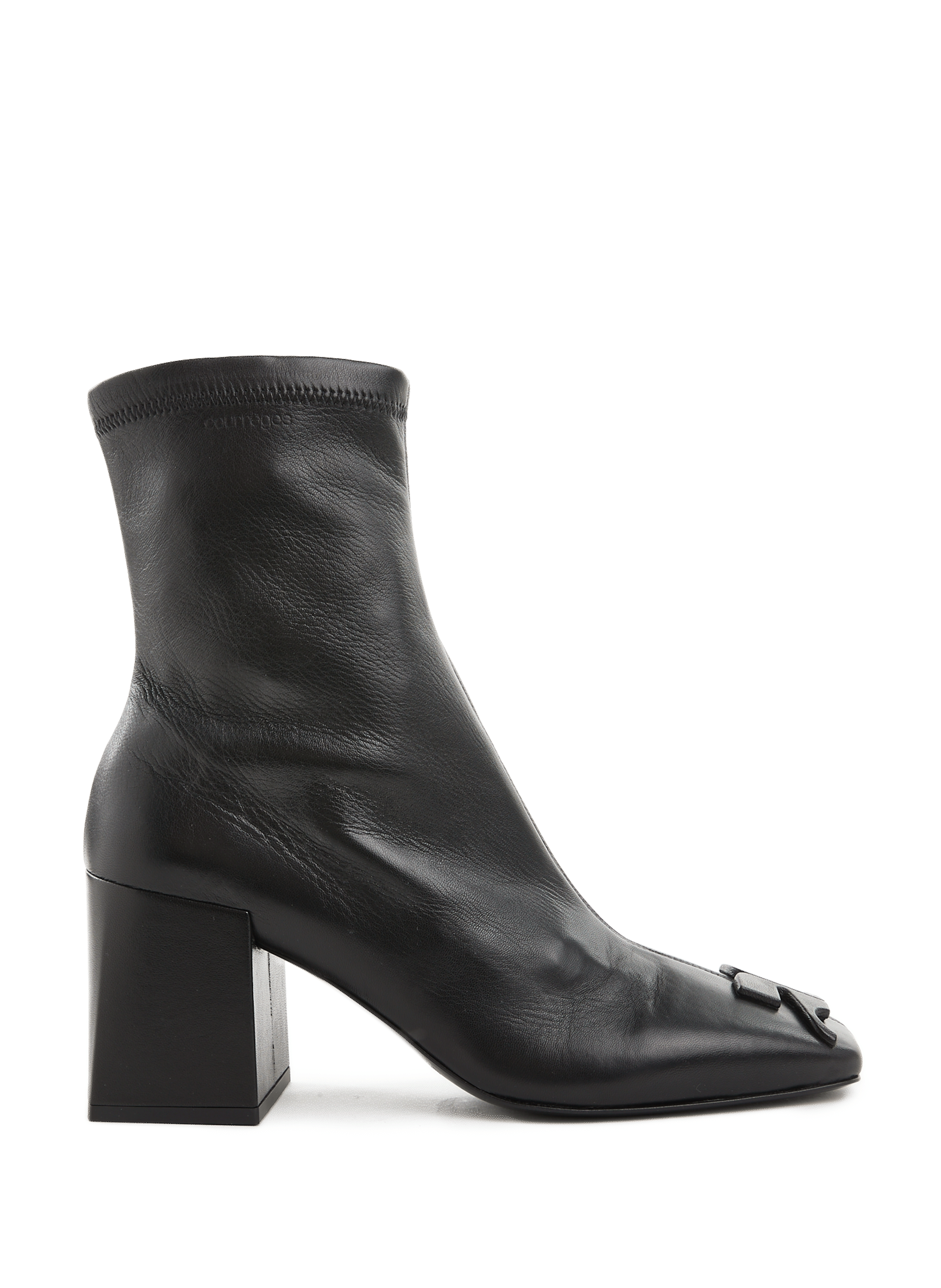 Bottines Courrèges Vintage Taille 38 En Cuir Taupe - Occasion Très Bon état