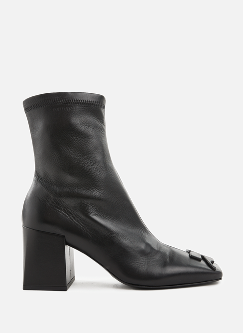 حذاء جلدي للكاحل باللون الأسود من COURÈGES 