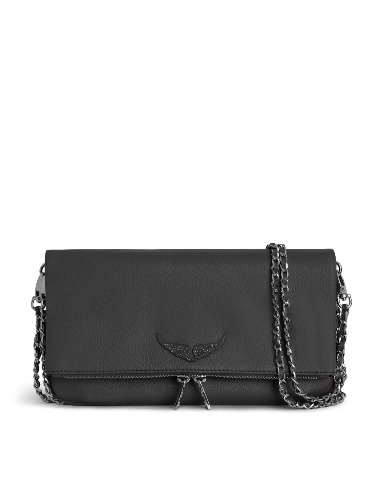 Pochette en cuir rock ZADIG&VOLTAIRE Gris