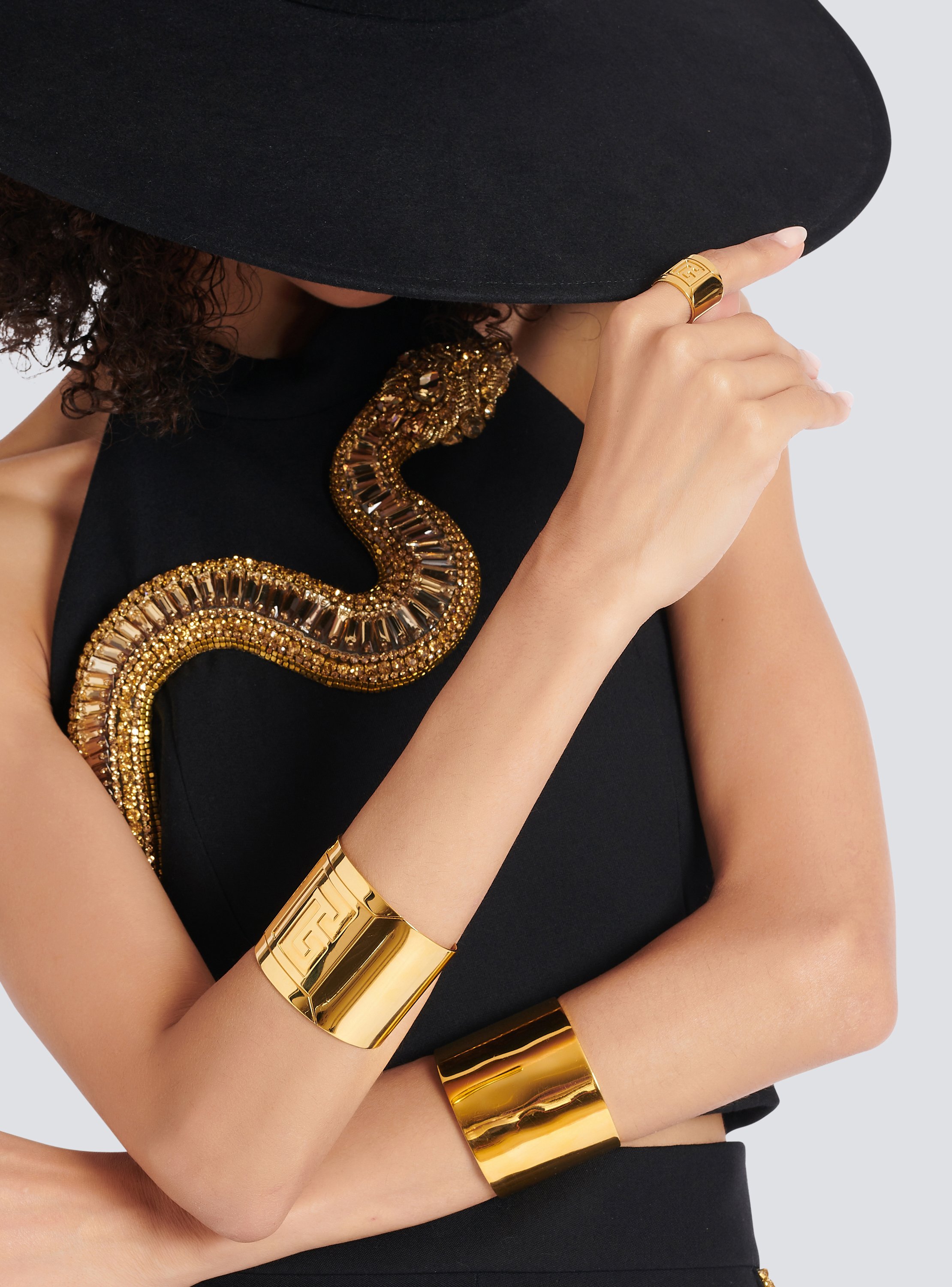 Bague tubular BALMAIN Doré