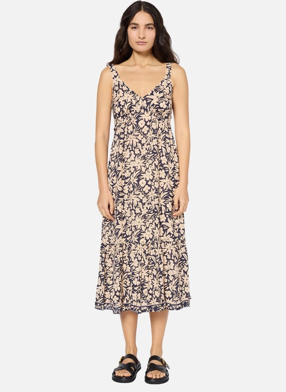Robe longue cintrée à fleurs - pioline Bleu by GERARD DAREL GERARD DAREL Robe longue cintrée à fleurs - pioline Bleu