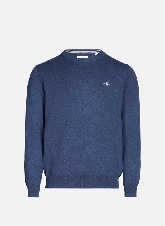 Cotton round neck Sweatshirt Blue by GANT GANT Cotton round neck Sweatshirt Blue