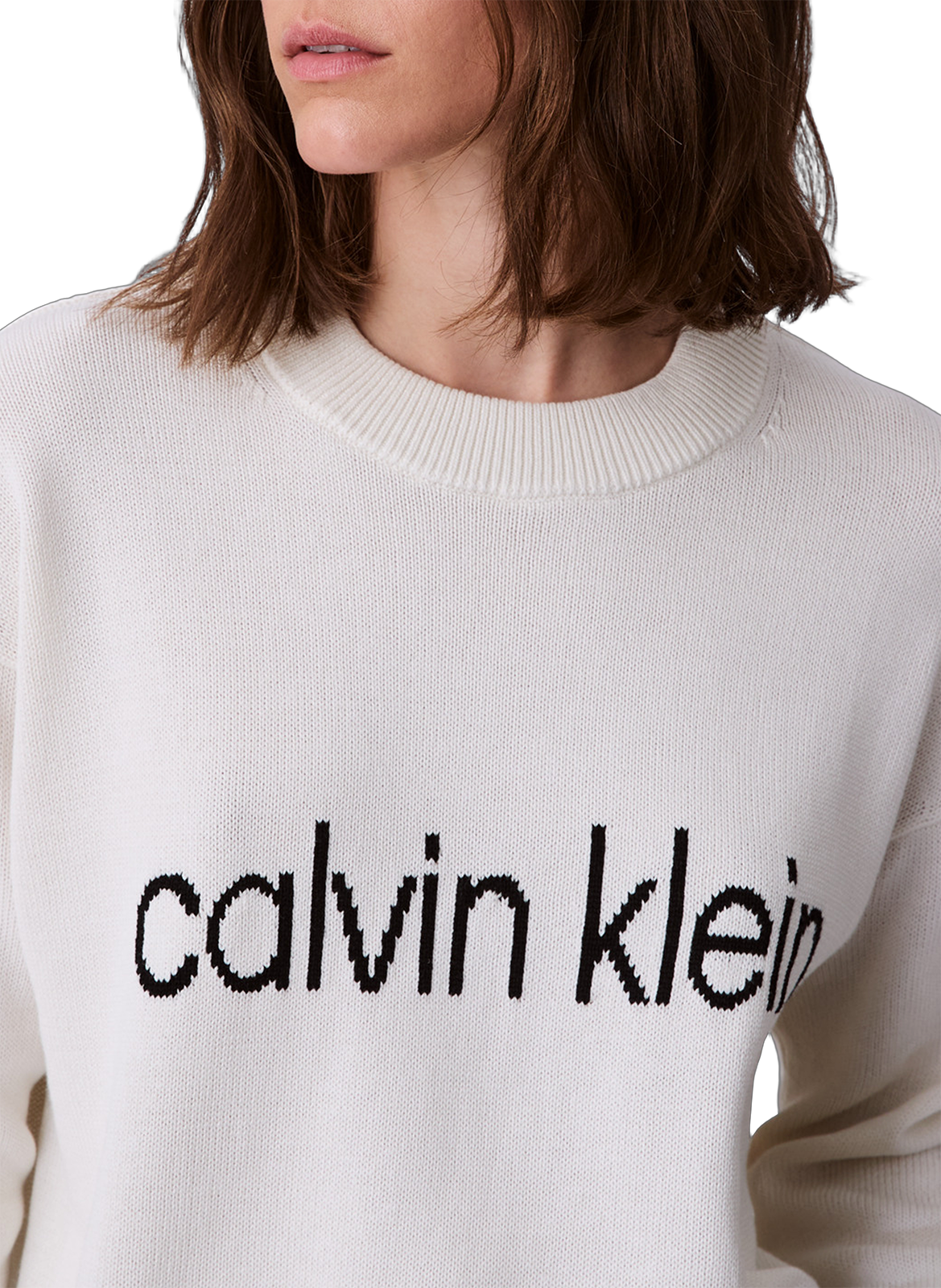 Cotton logo sweatshirt CALVIN KLEIN Beige